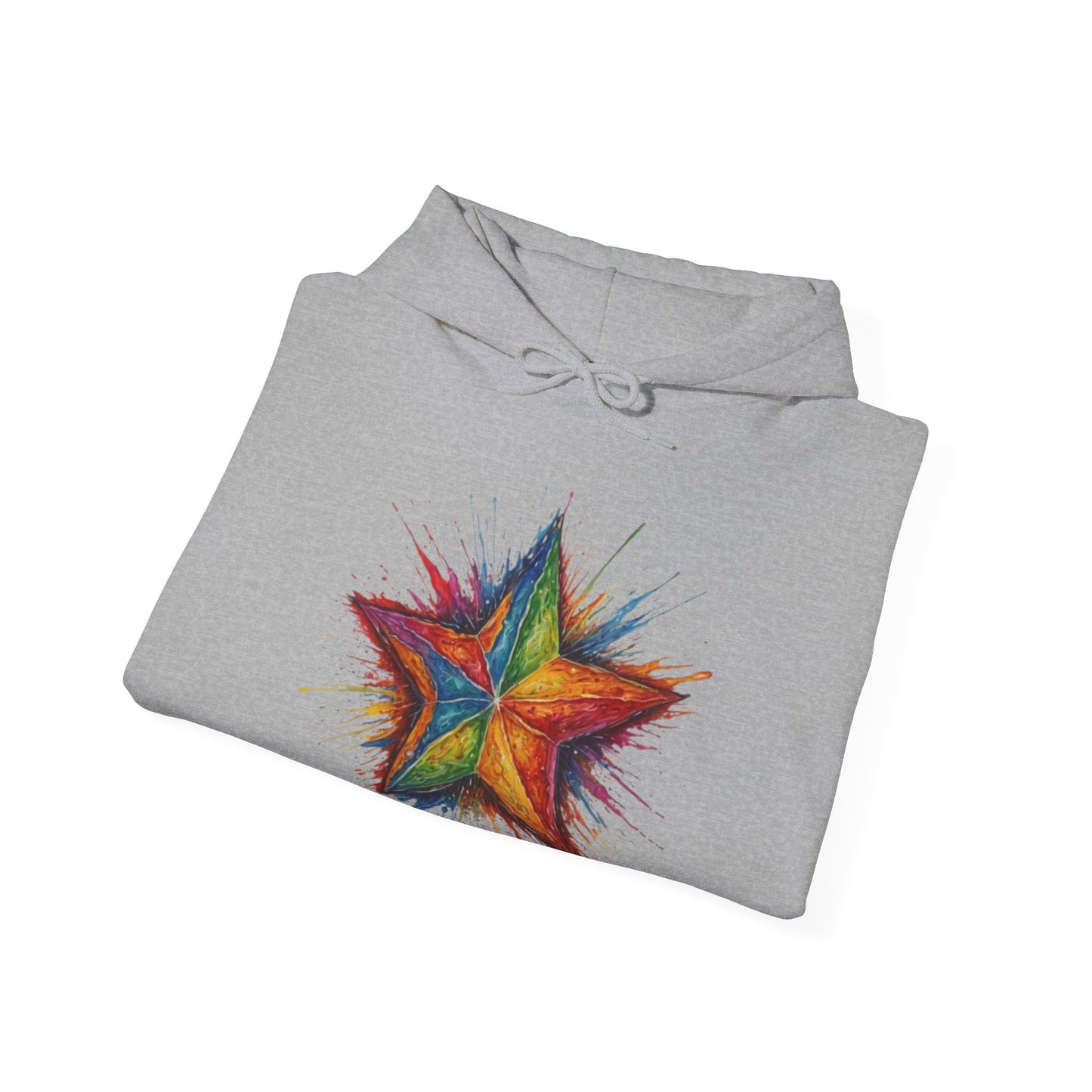 Burning Multicoloured Star - Unisex Hooded Sweatshirt