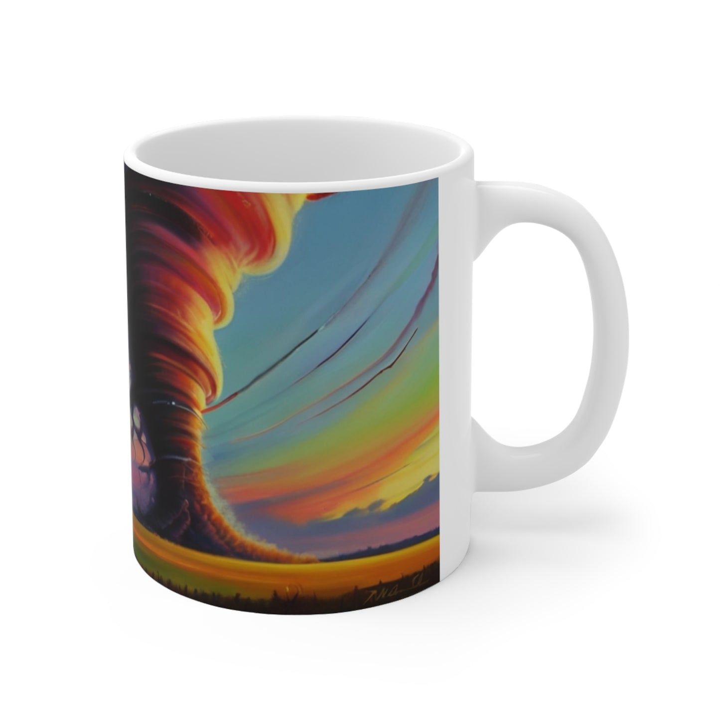 Tornado Approaching Small Village - Ceramic Coffee Mug 11oz