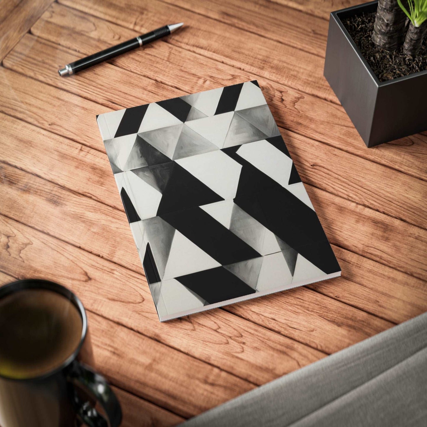 Black and White Patterns - Softcover Notebook, A5