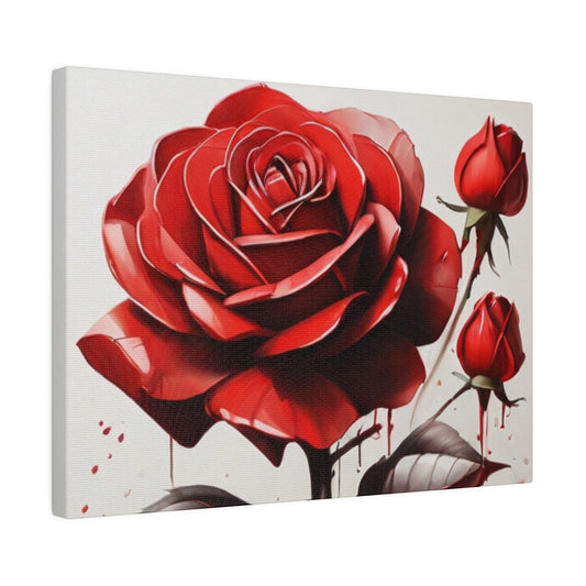 Messy Red Rose - Matte Canvas, Stretched, 0.75"