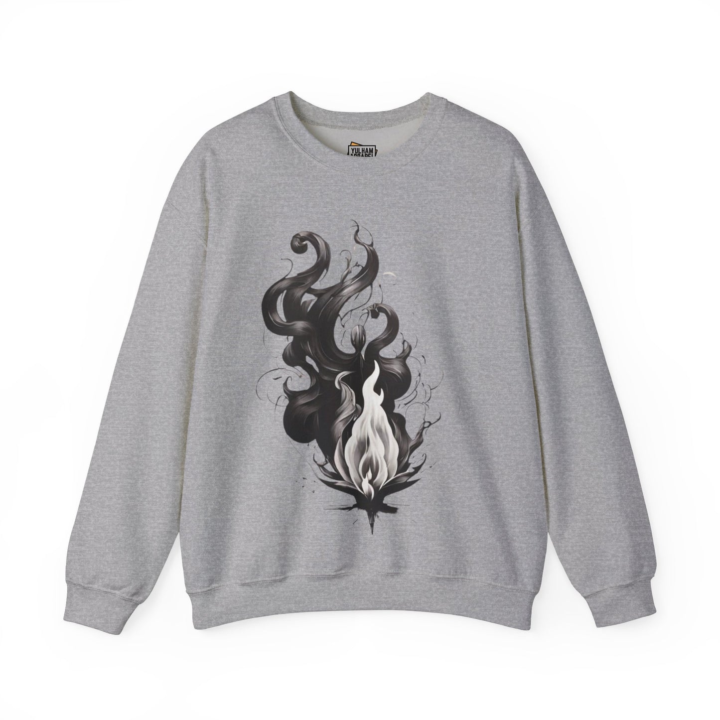 Black and White Flame - Unisex Crewneck Sweatshirt