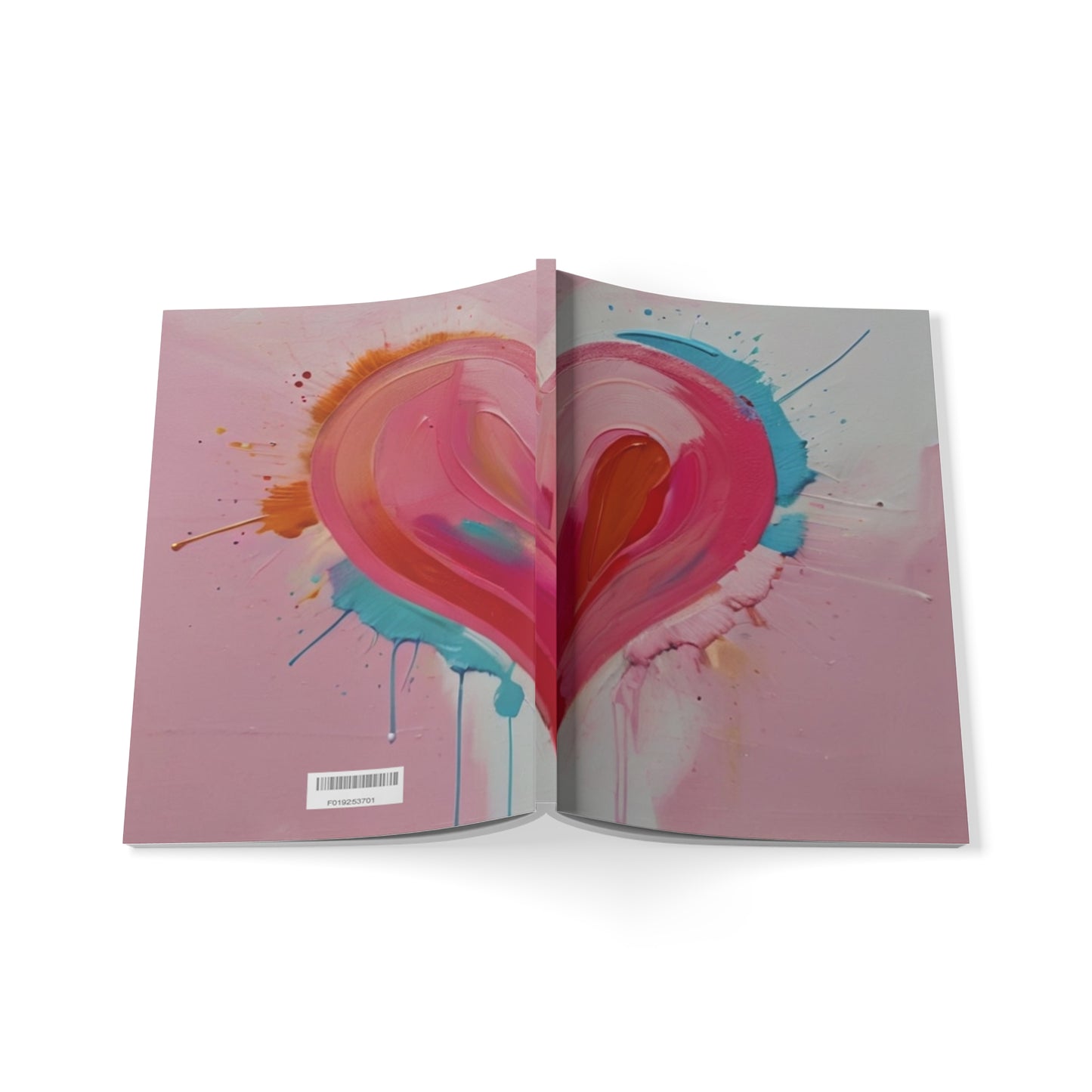 Messy Pink Love Heart - Softcover Notebook, A5