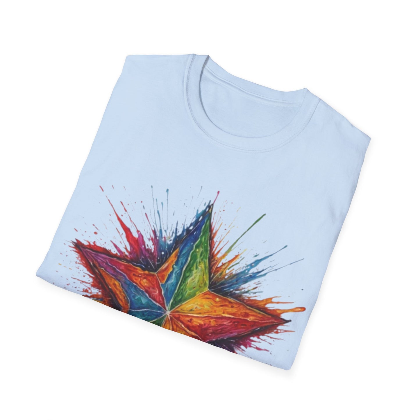 Burning Multicoloured Star - Unisex T-Shirt