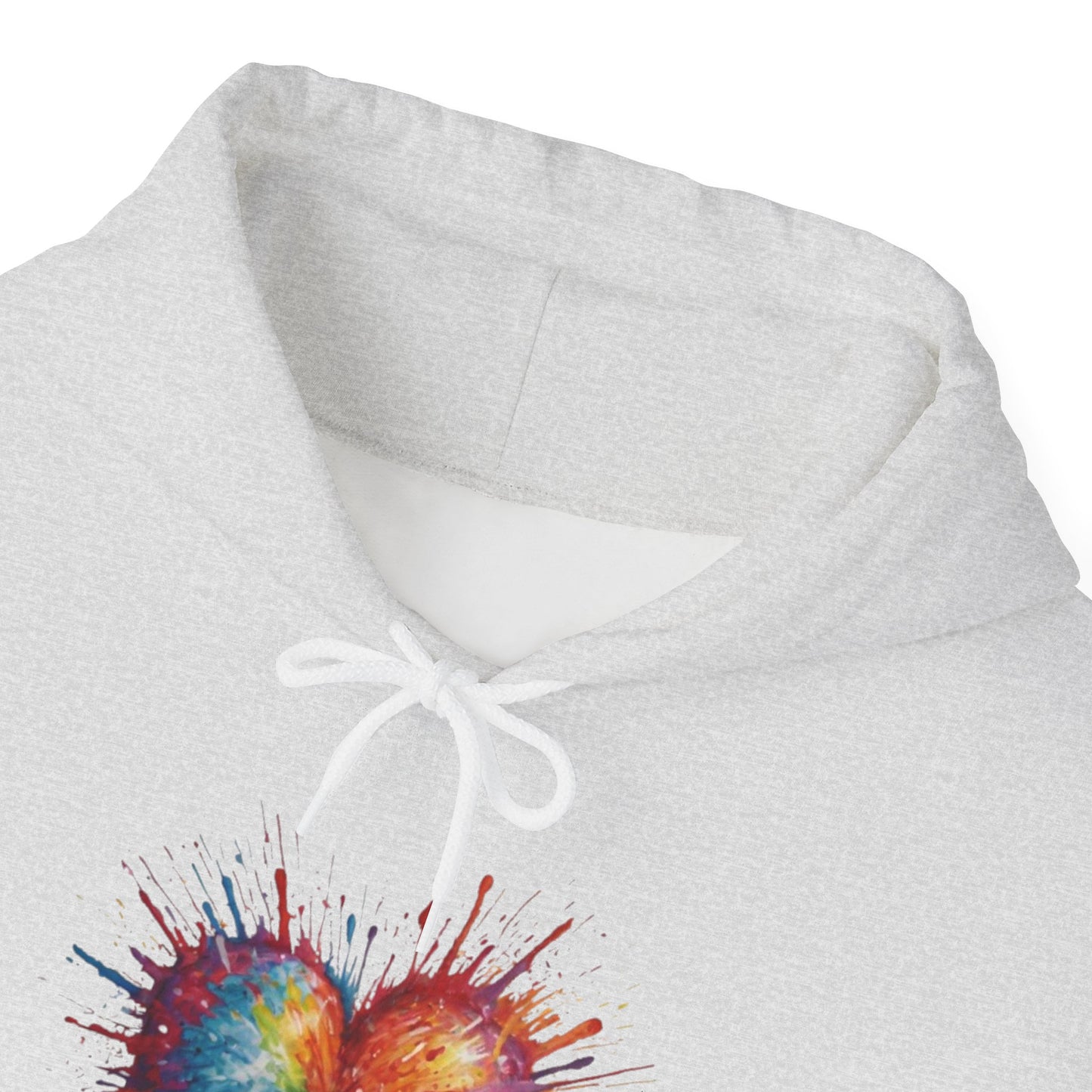 Colourful Messy Exploding Love Heart - Unisex Hooded Sweatshirt