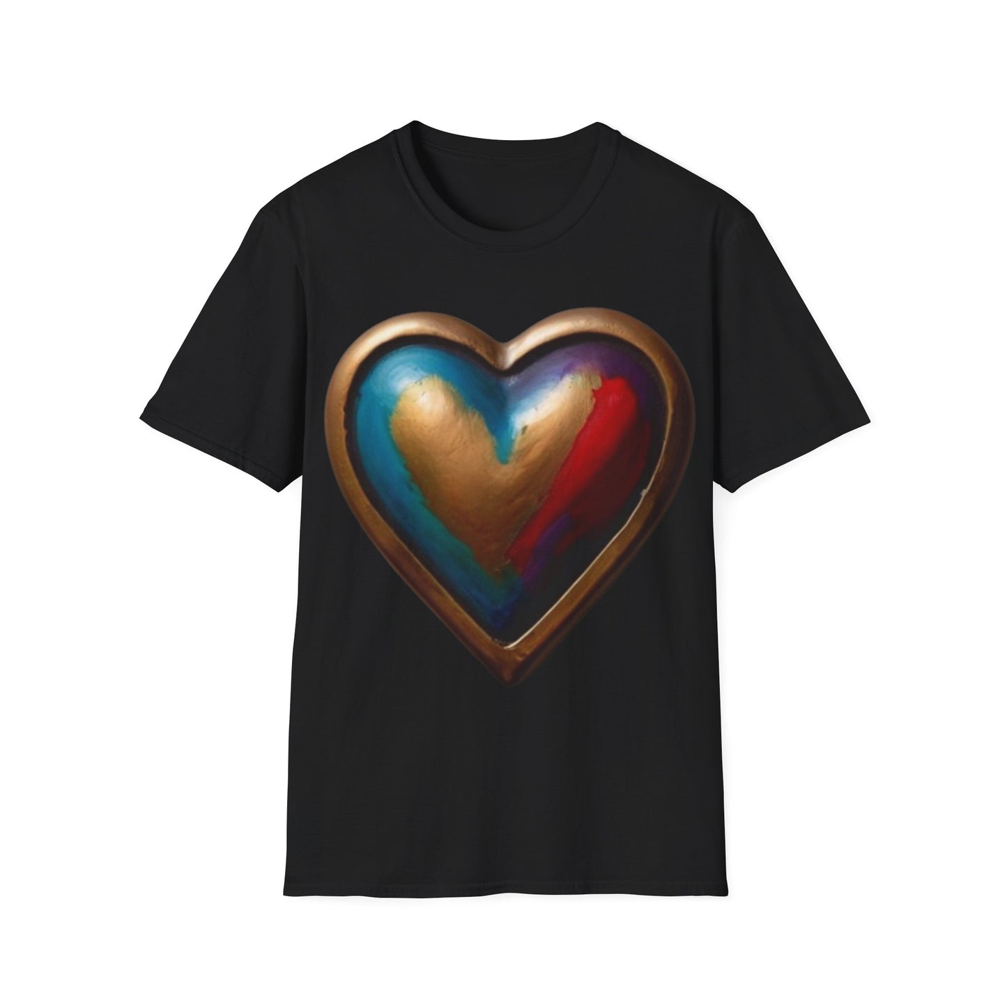 Bronze Colourful Love Heart - Unisex T-Shirt