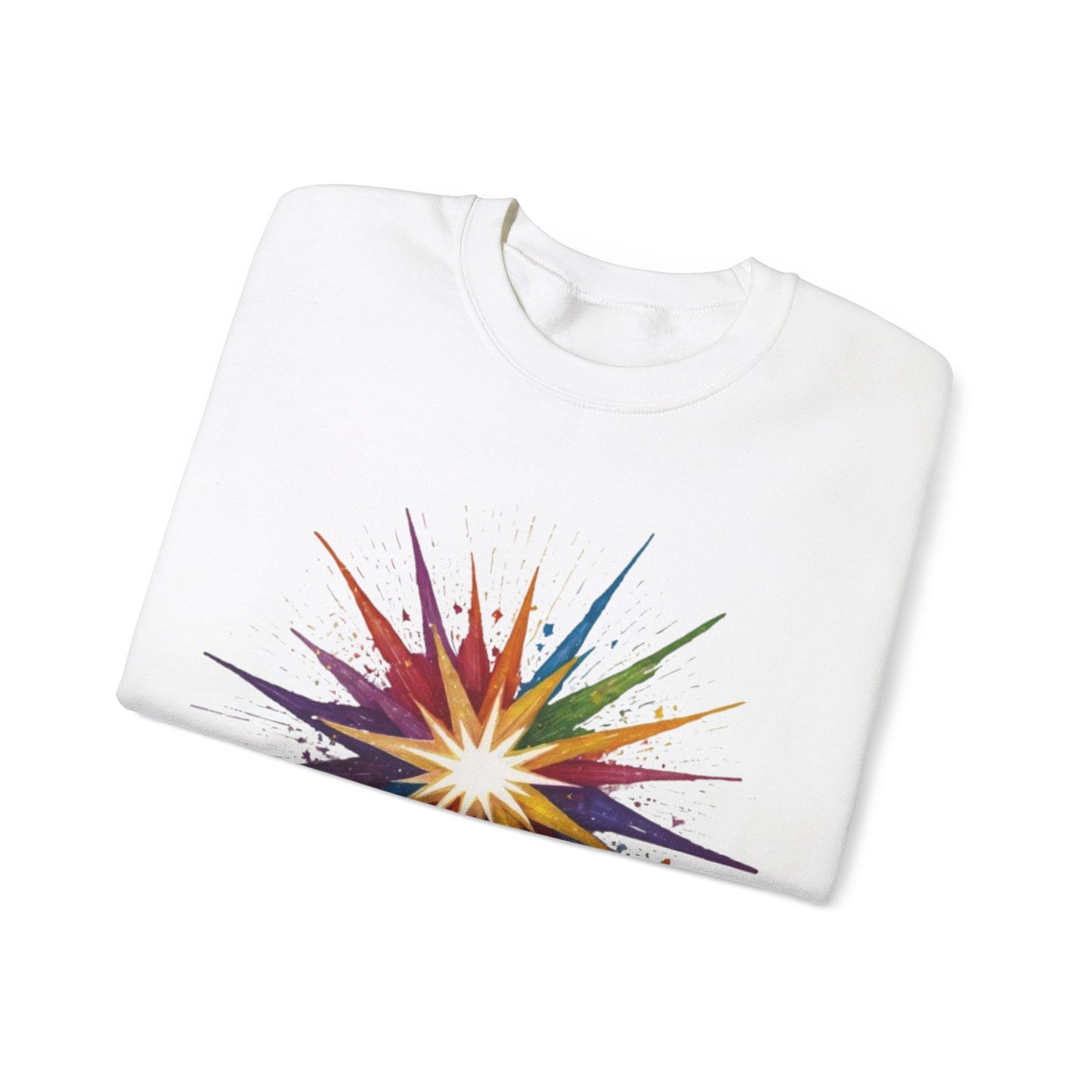 Colourful Exploding Star - Unisex Crewneck Sweatshirt