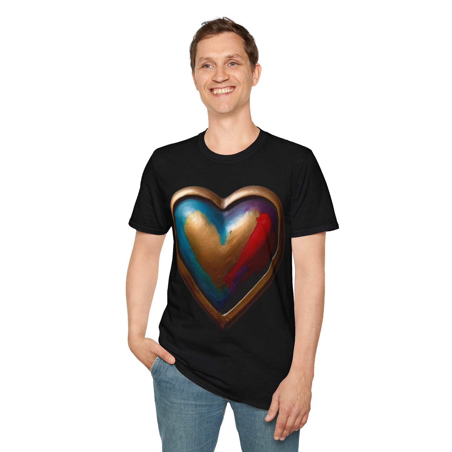 Bronze Colourful Love Heart - Unisex T-Shirt