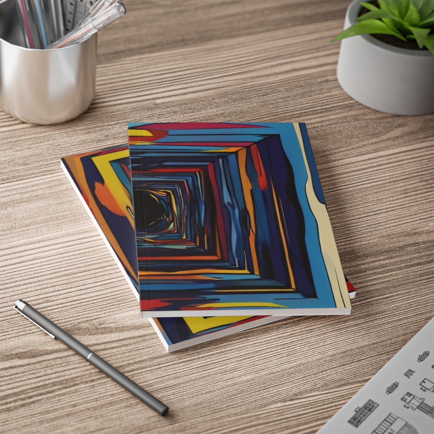 Messy Colourful 2D Artwork - Softcover Notebook, A5