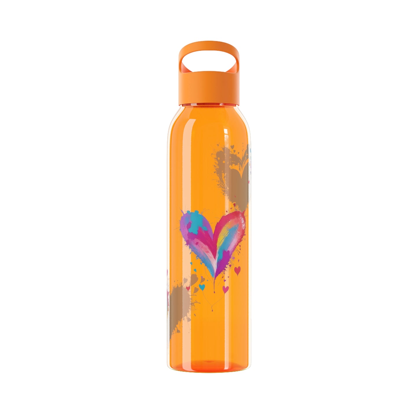 Colourful Love Hearts - Sky Water Bottle