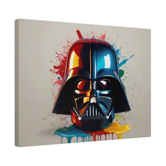 Darth Vader Helmet Dripping Paint Splatter Canvas - Matte Canvas, Stretched, 0.75"