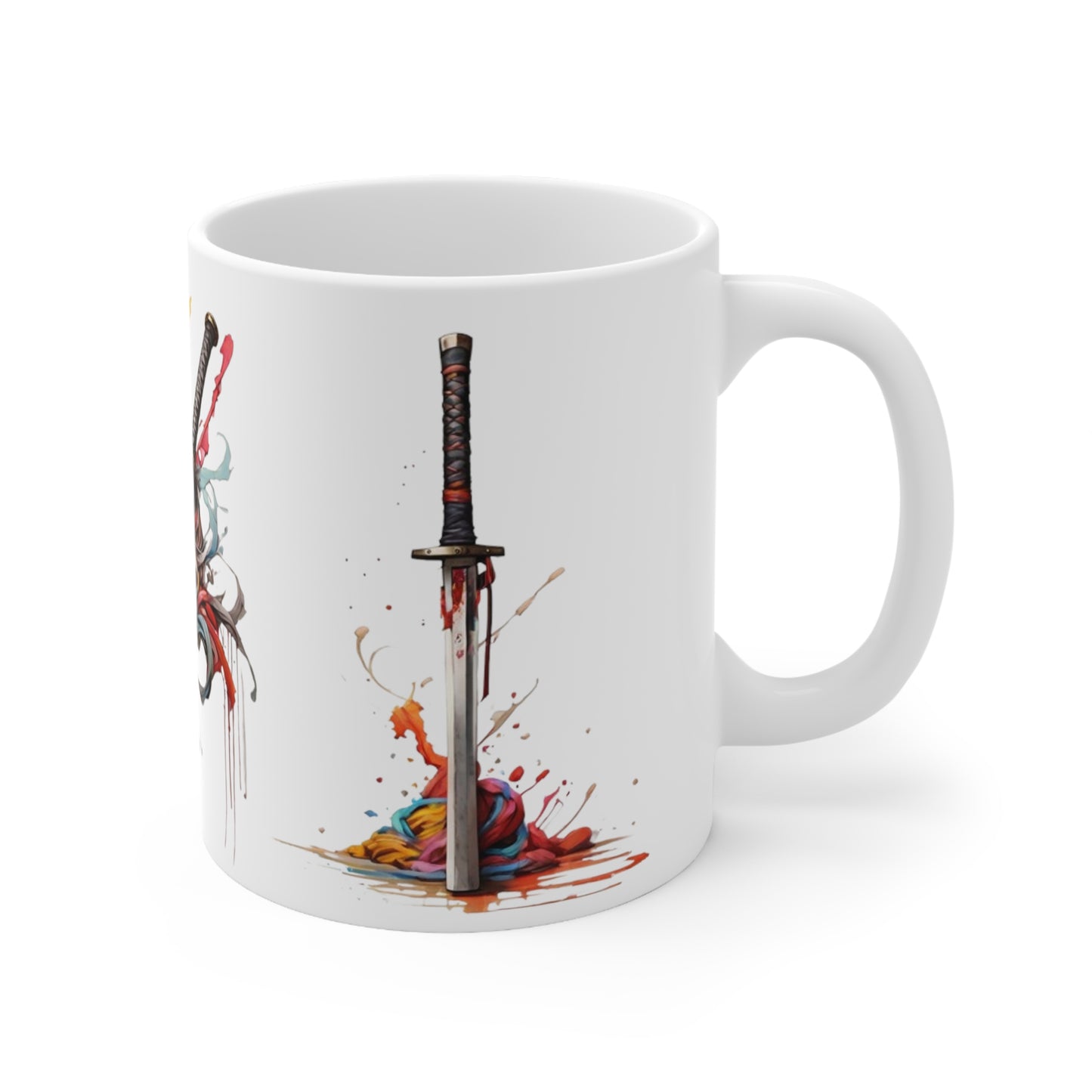 Colourful Katana Mug - Ceramic Coffee Mug 11oz