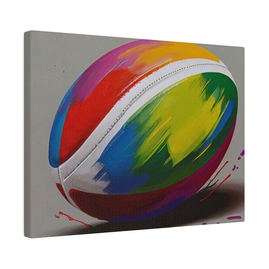 Colourful Rugby Ball - Matte Canvas, Stretched, 0.75"