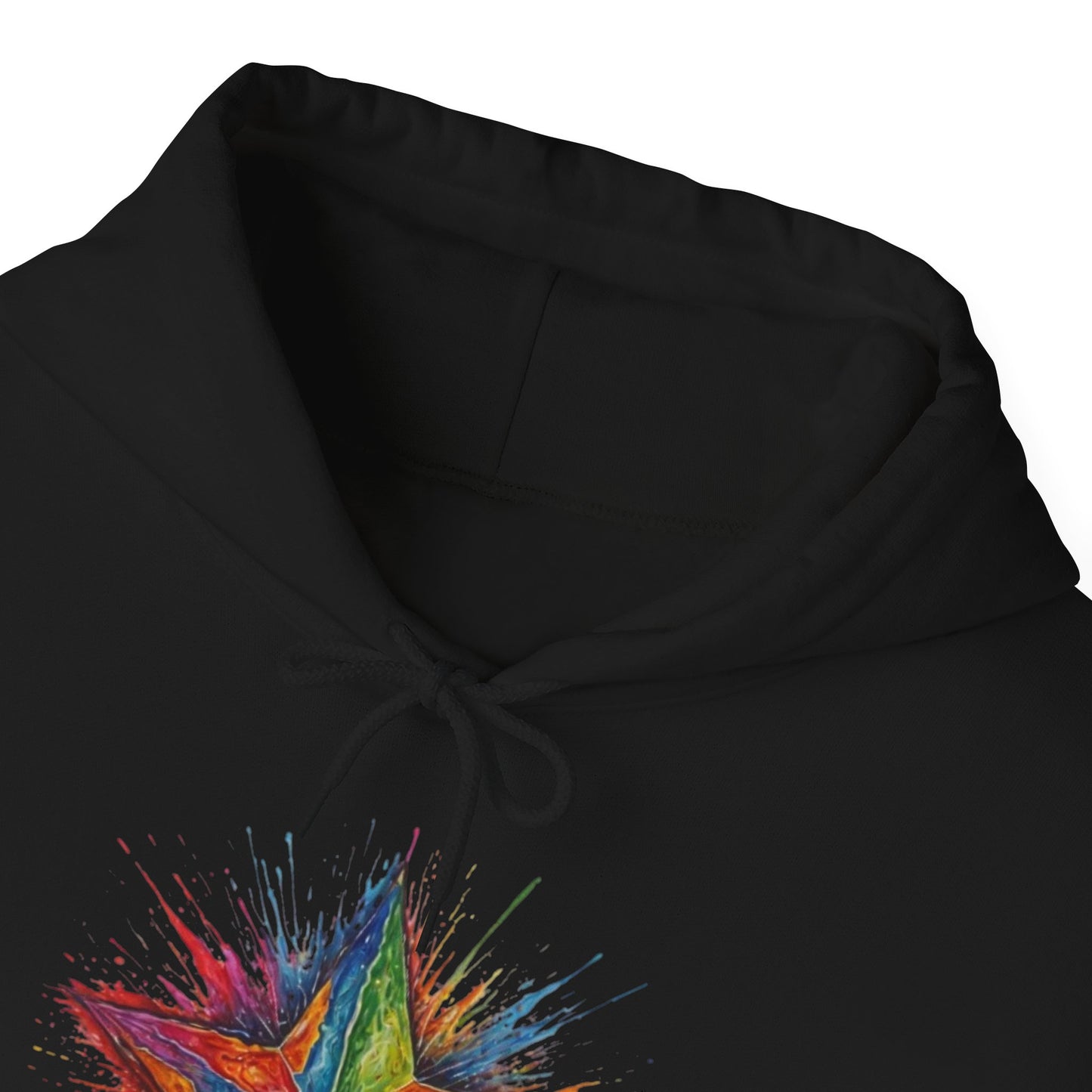 Burning Multicoloured Star - Unisex Hooded Sweatshirt