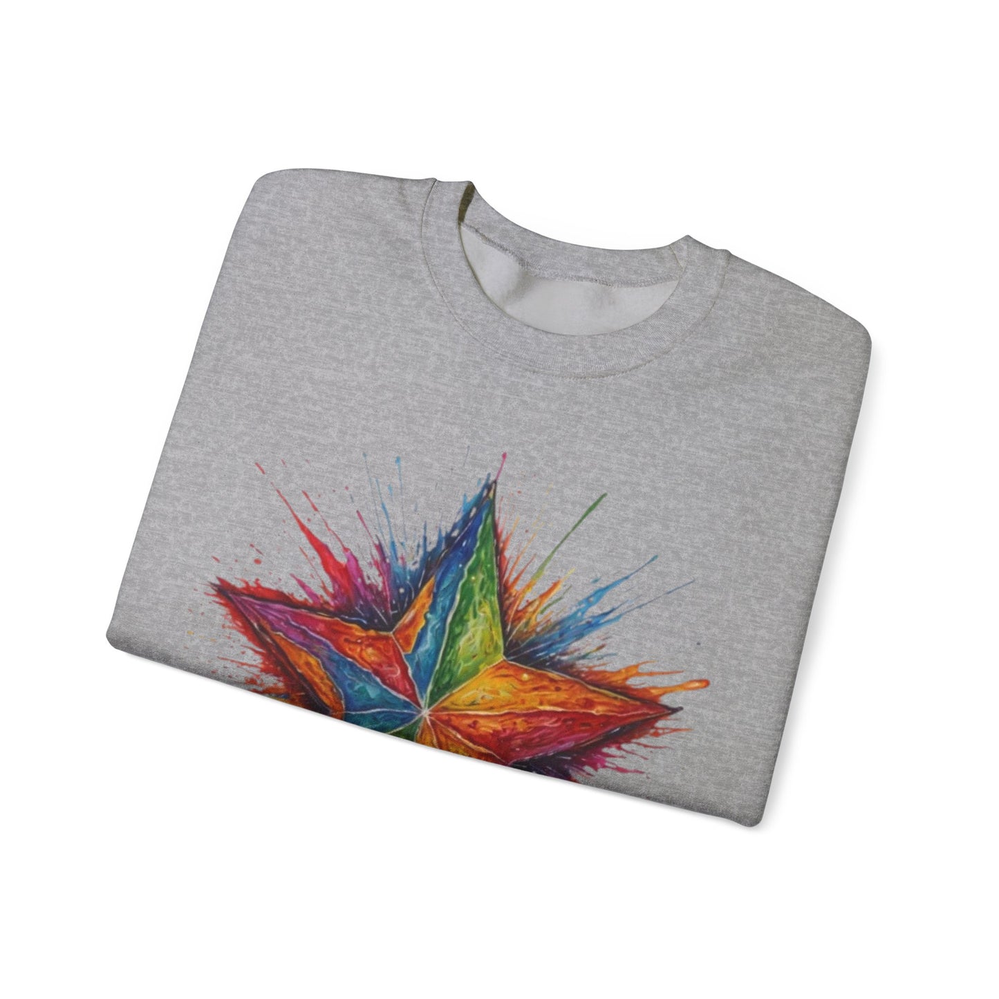 Burning Multicoloured Star - Unisex Crewneck Sweatshirt