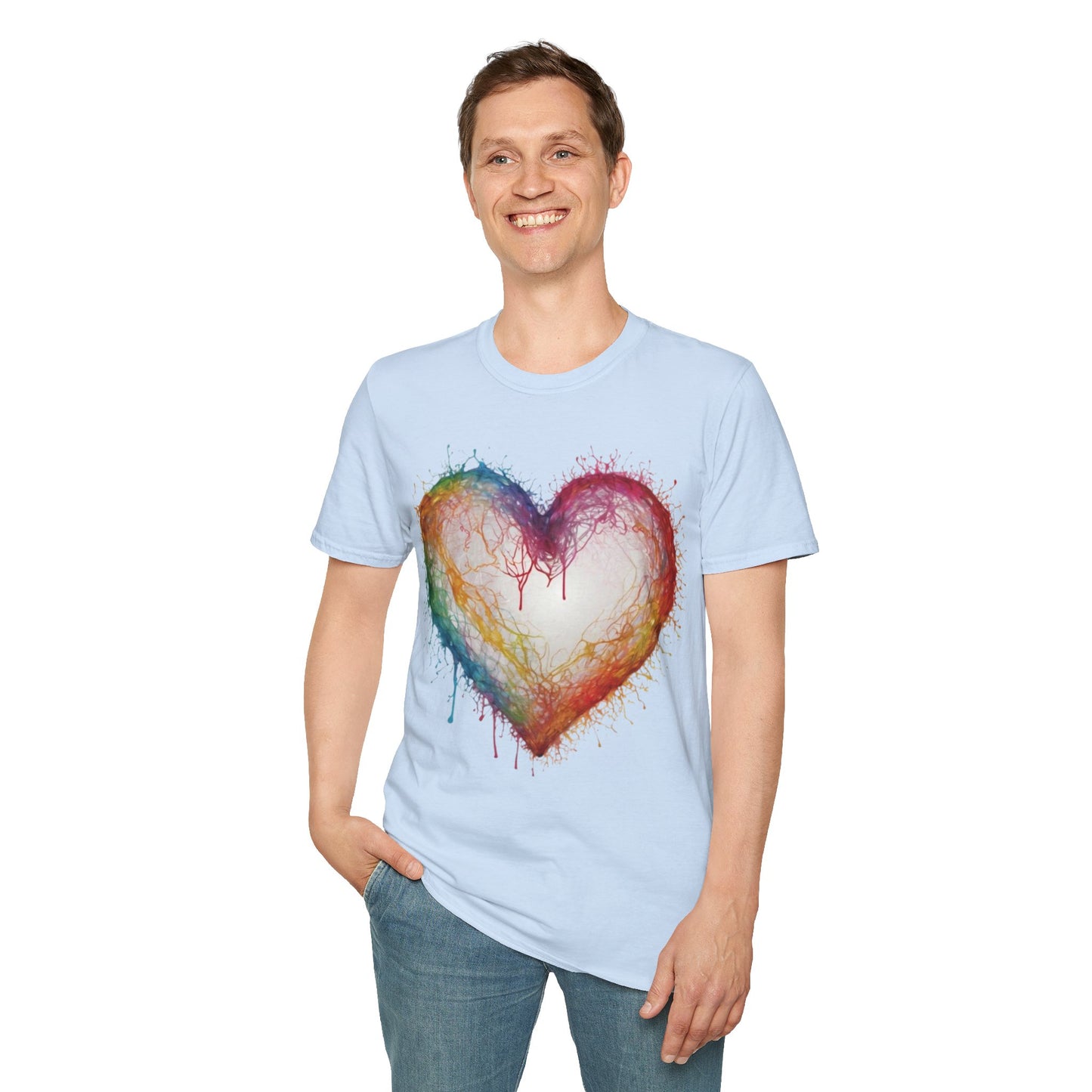 Transparent Colourful Love Heart - Unisex T-Shirt