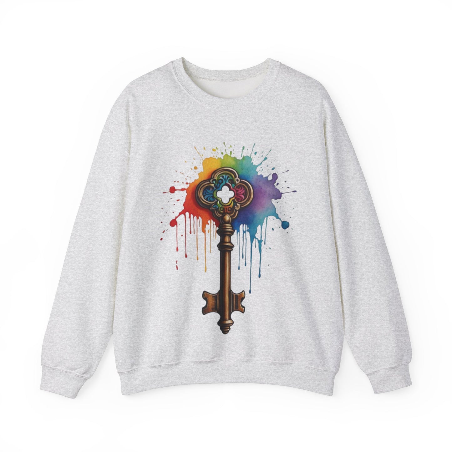 Colourful Messy Skeleton Key - Unisex Crewneck Sweatshirt