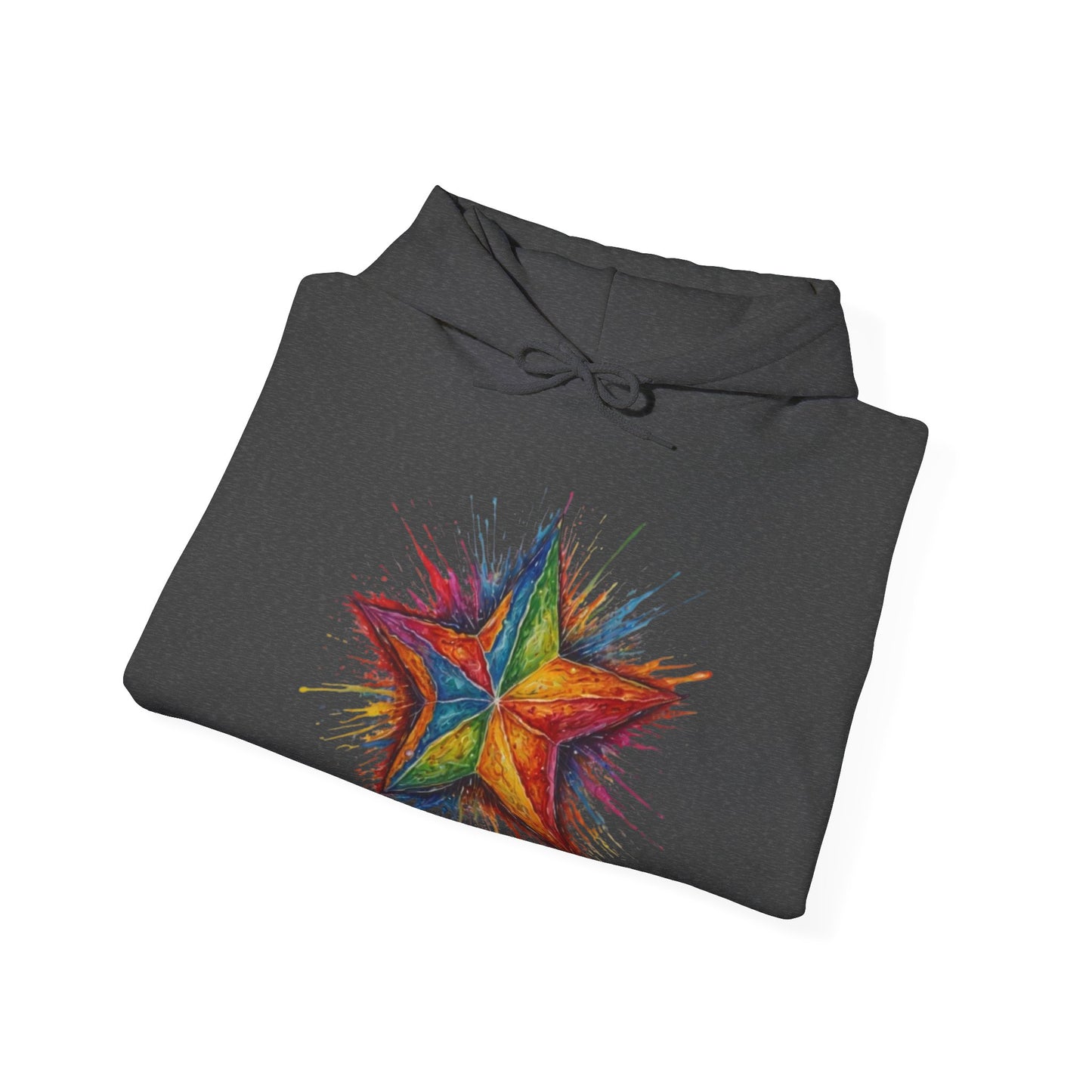 Burning Multicoloured Star - Unisex Hooded Sweatshirt