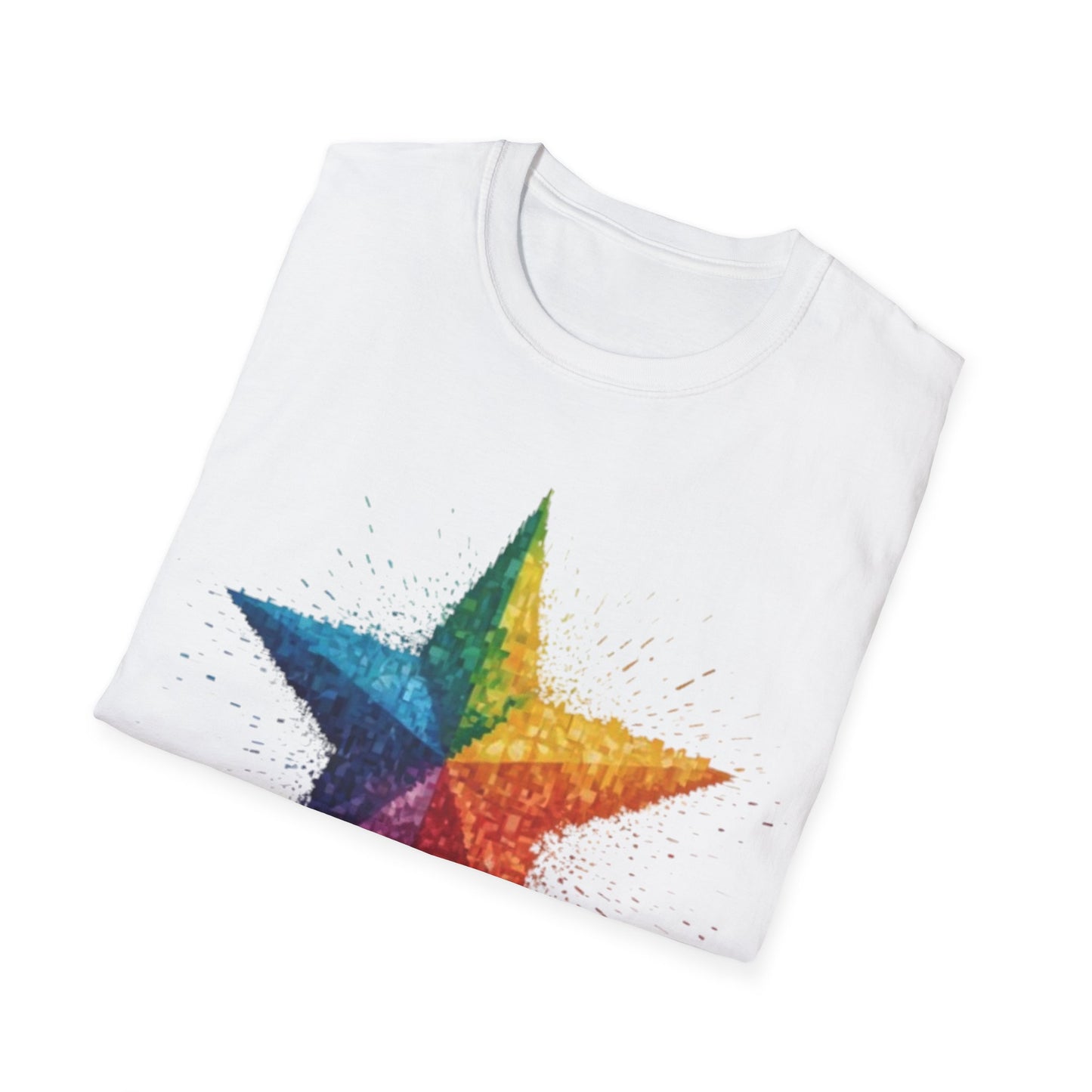 Multicoloured Pixelated Star - Unisex T-Shirt