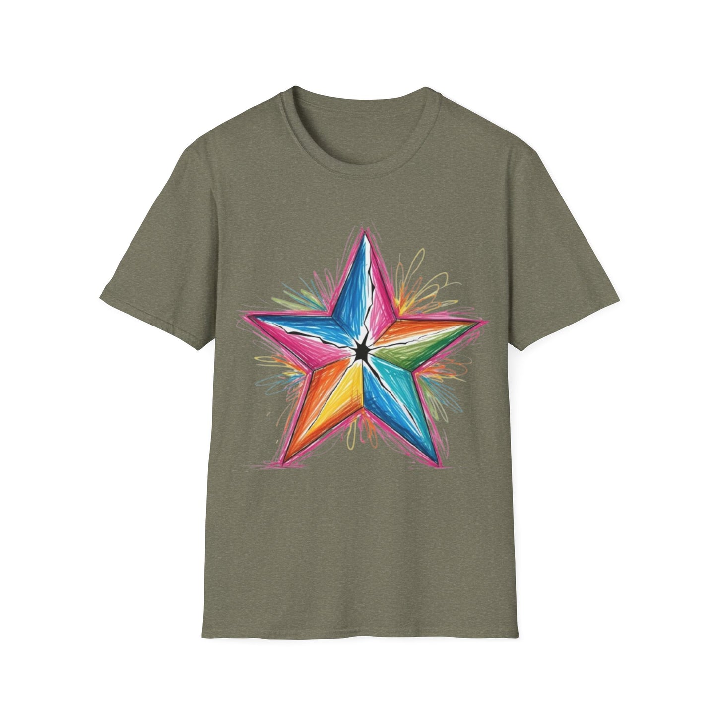 Vibrant Coloured Messy Star - Unisex T-Shirt