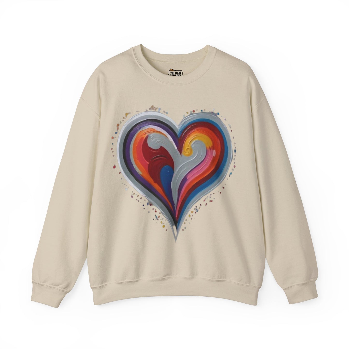 Colourful Grey Love Heart - Unisex Crewneck Sweatshirt