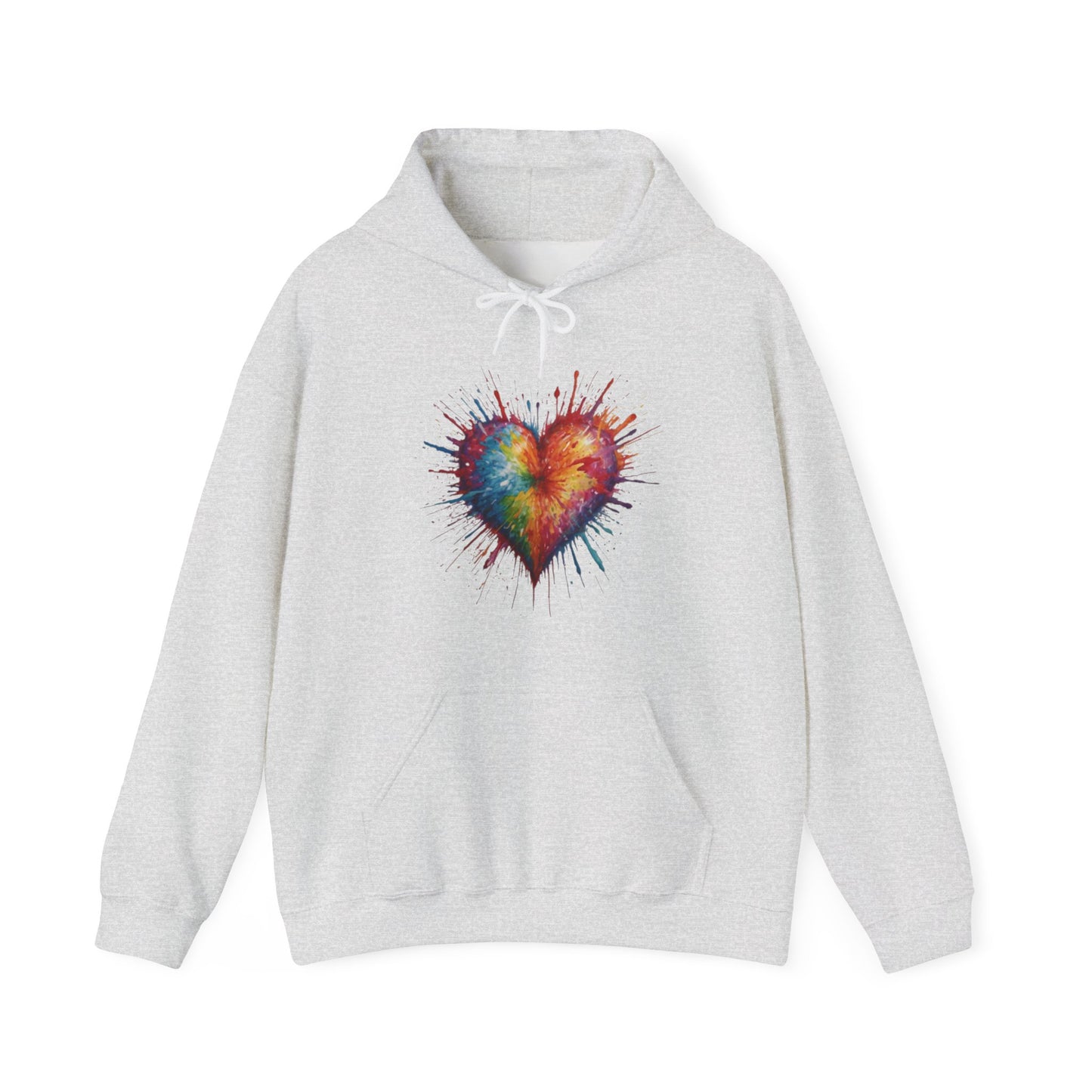 Colourful Messy Exploding Love Heart - Unisex Hooded Sweatshirt