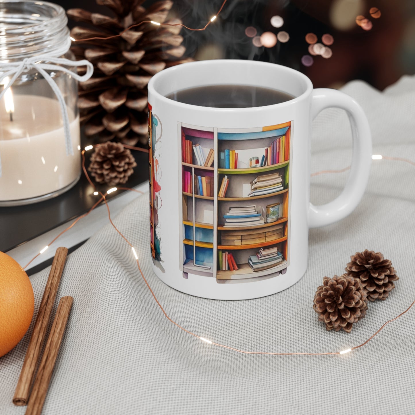 Bookcases Mug - Ceramic Coffee Mug 11oz