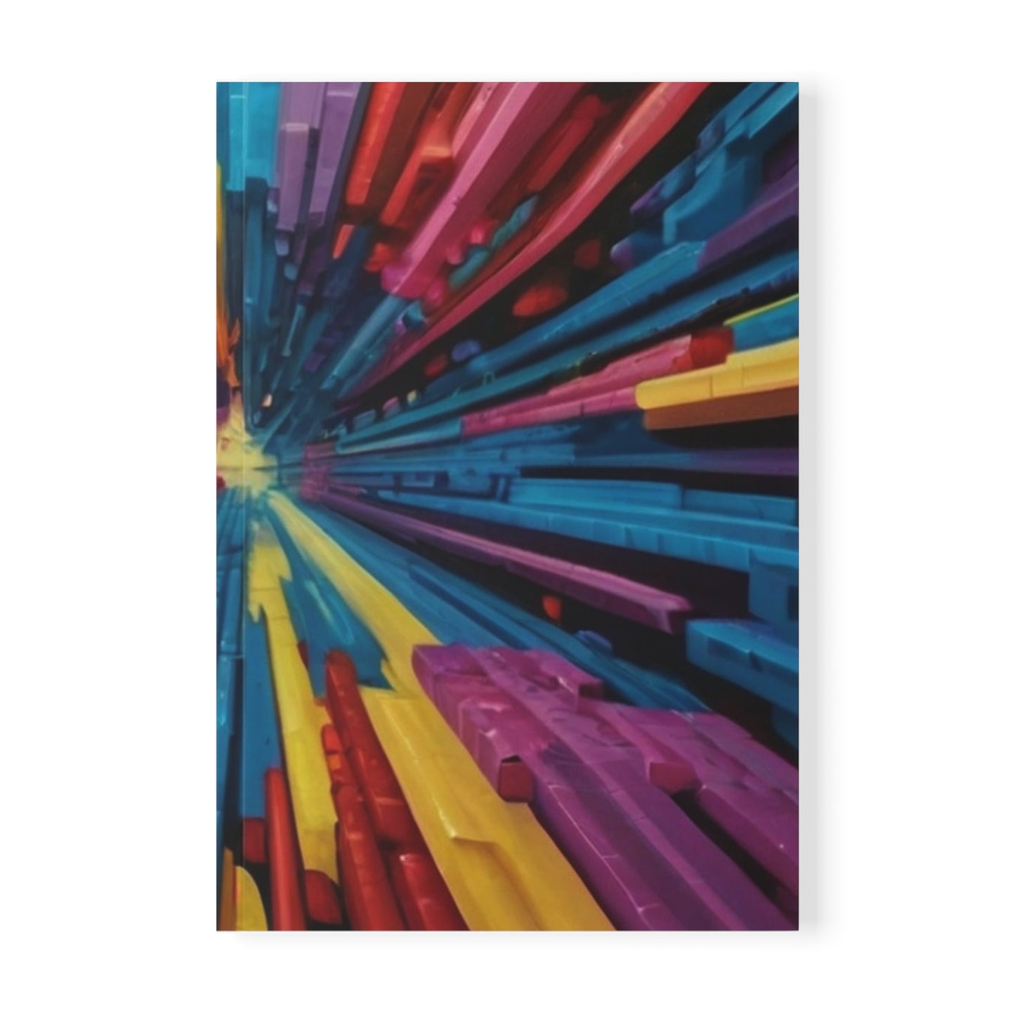 Colourful 3D Abstract Optical Illusion - Softcover Notebook, A5