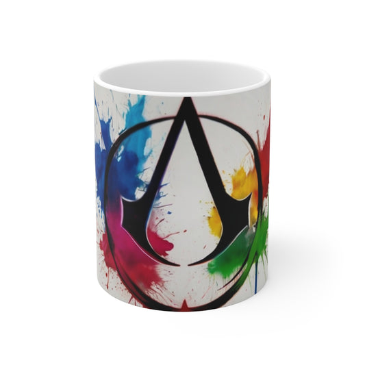Assassin's Creed Logo Paint Splatter - Ceramic Coffee Mug 11oz