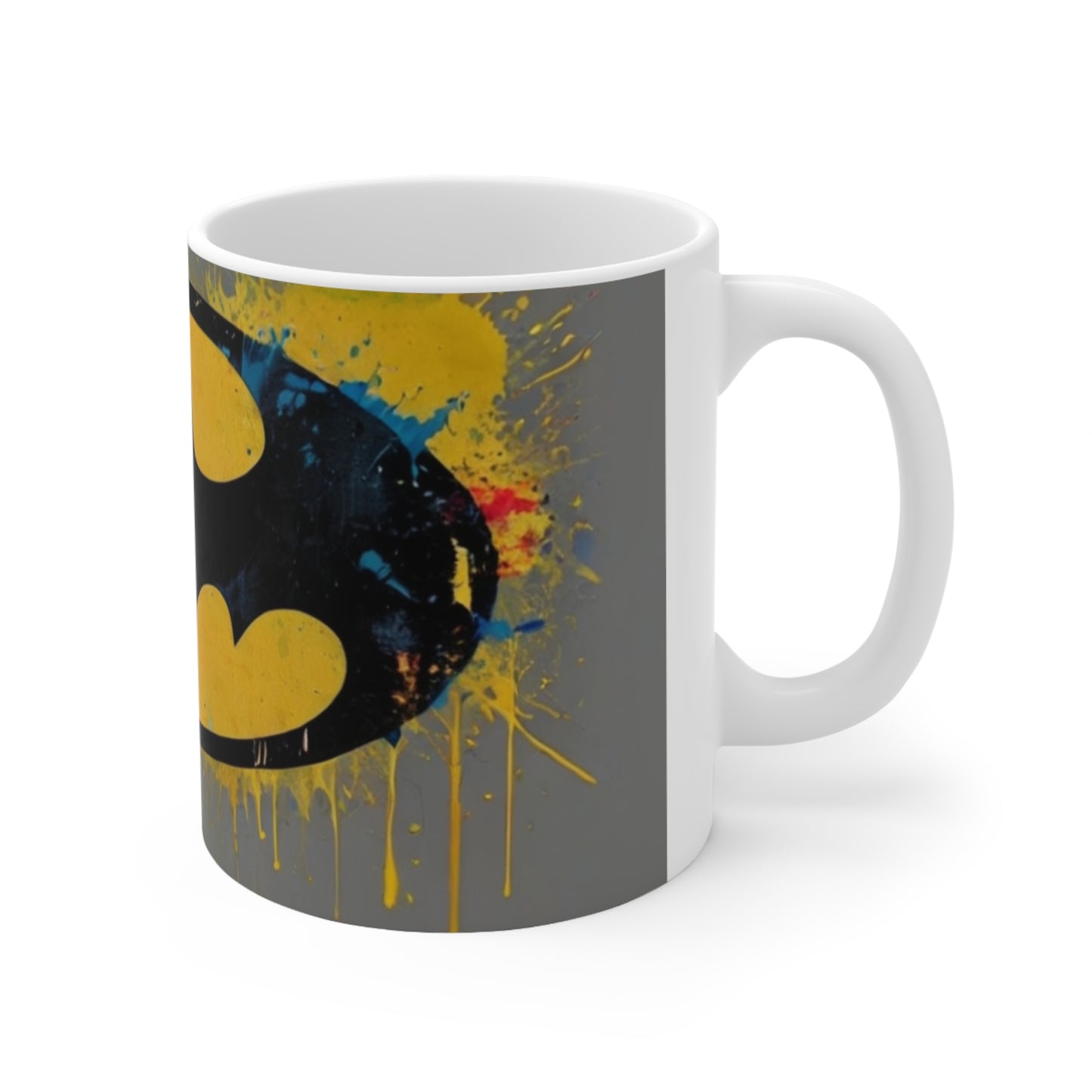 Messy Paint Batman Logo - Ceramic Coffee Mug 11oz