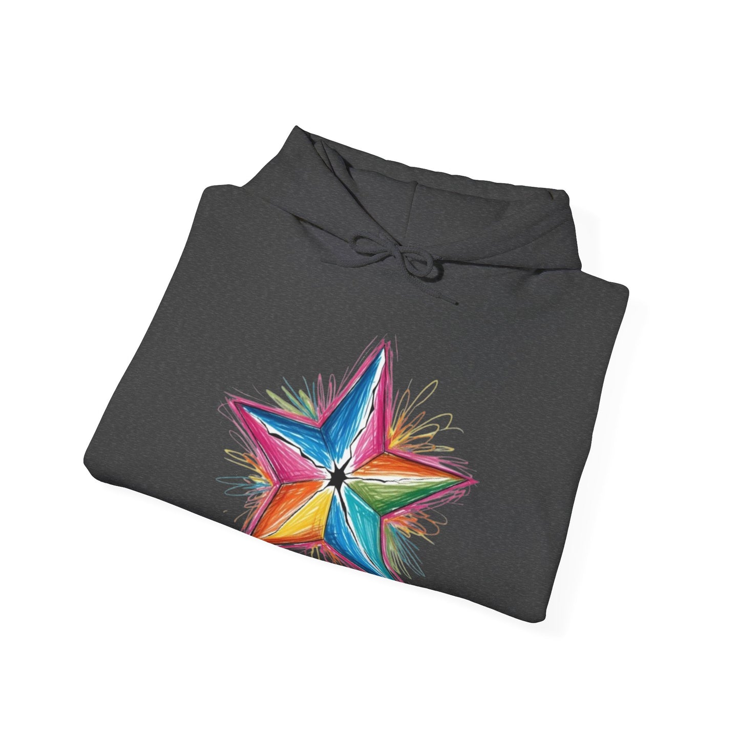 Vibrant Coloured Messy Star - Unisex Hooded Sweatshirt