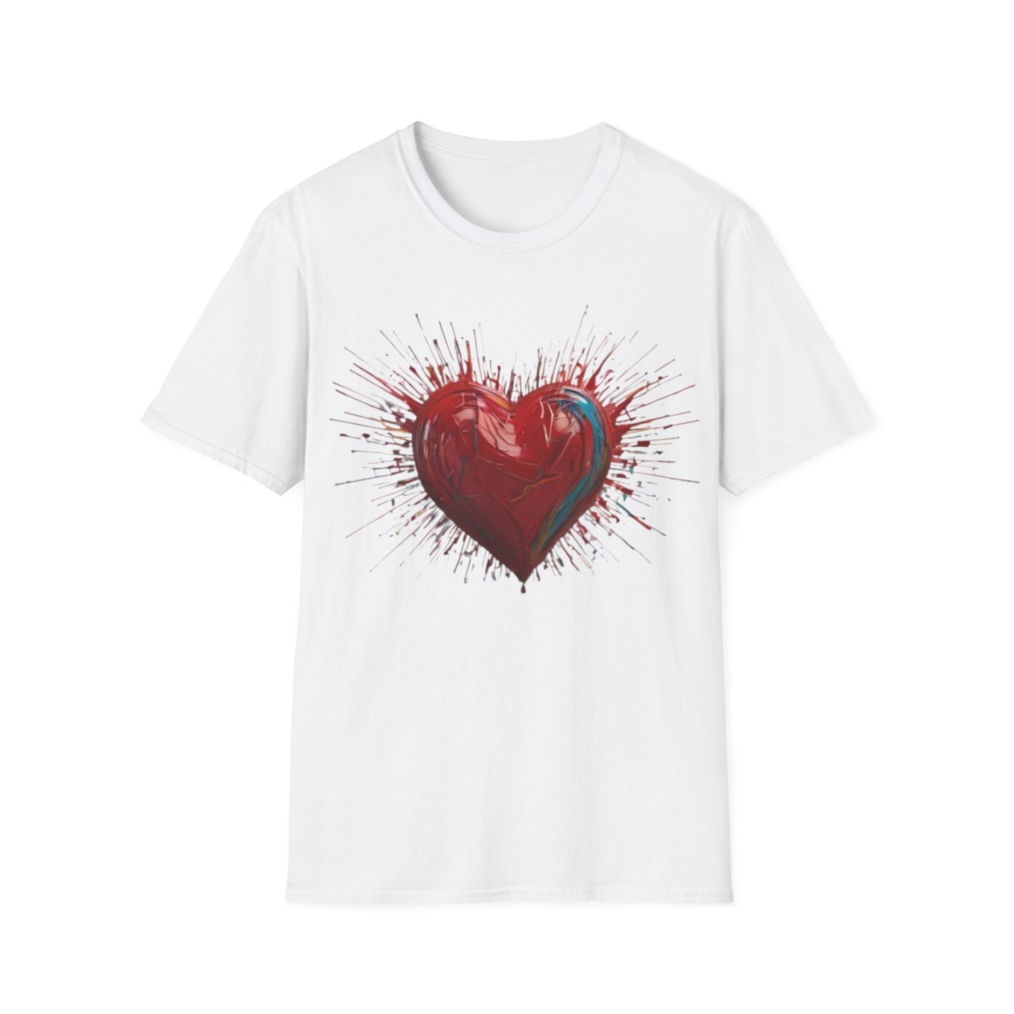 Messy Red Exploding Love Heart - Unisex T-Shirt