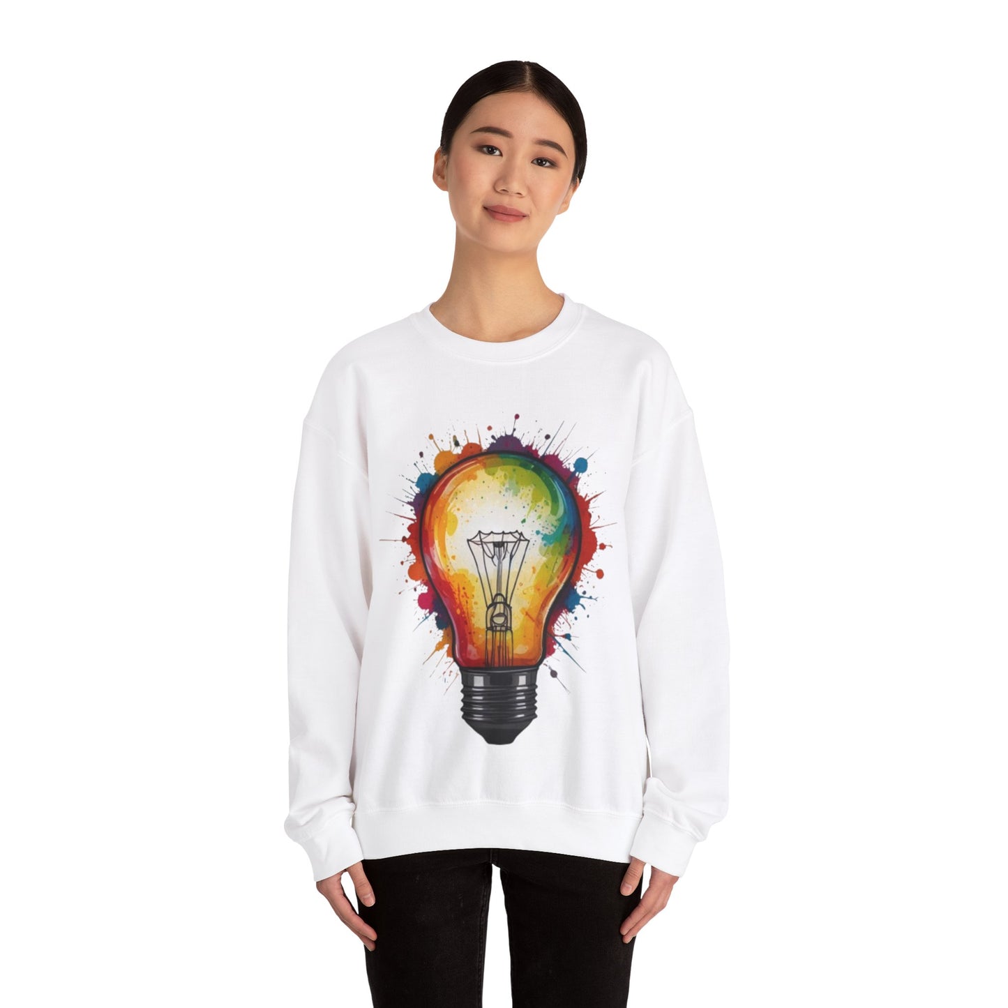 Colourful Lightbulb - Unisex Crewneck Sweatshirt