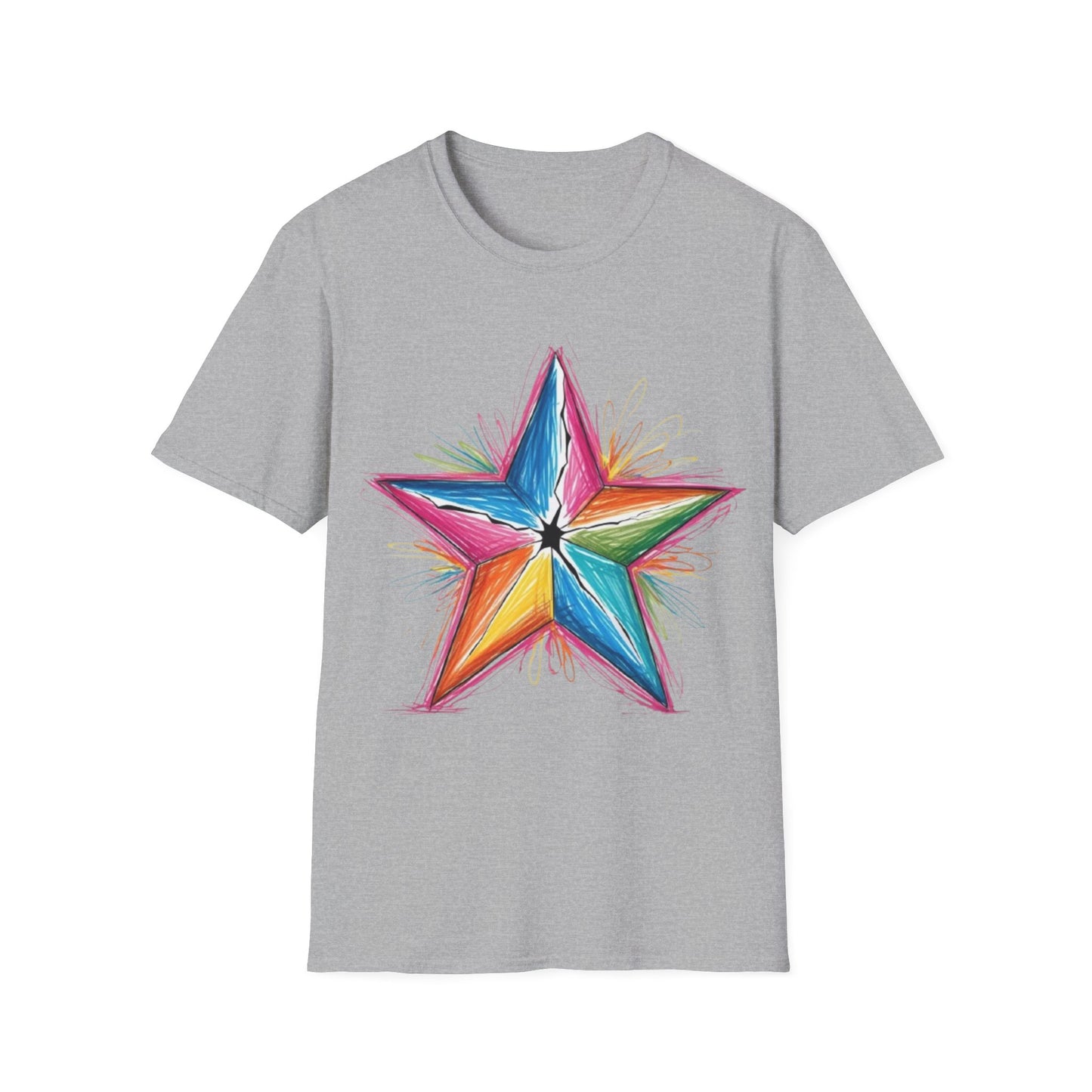 Vibrant Coloured Messy Star - Unisex T-Shirt