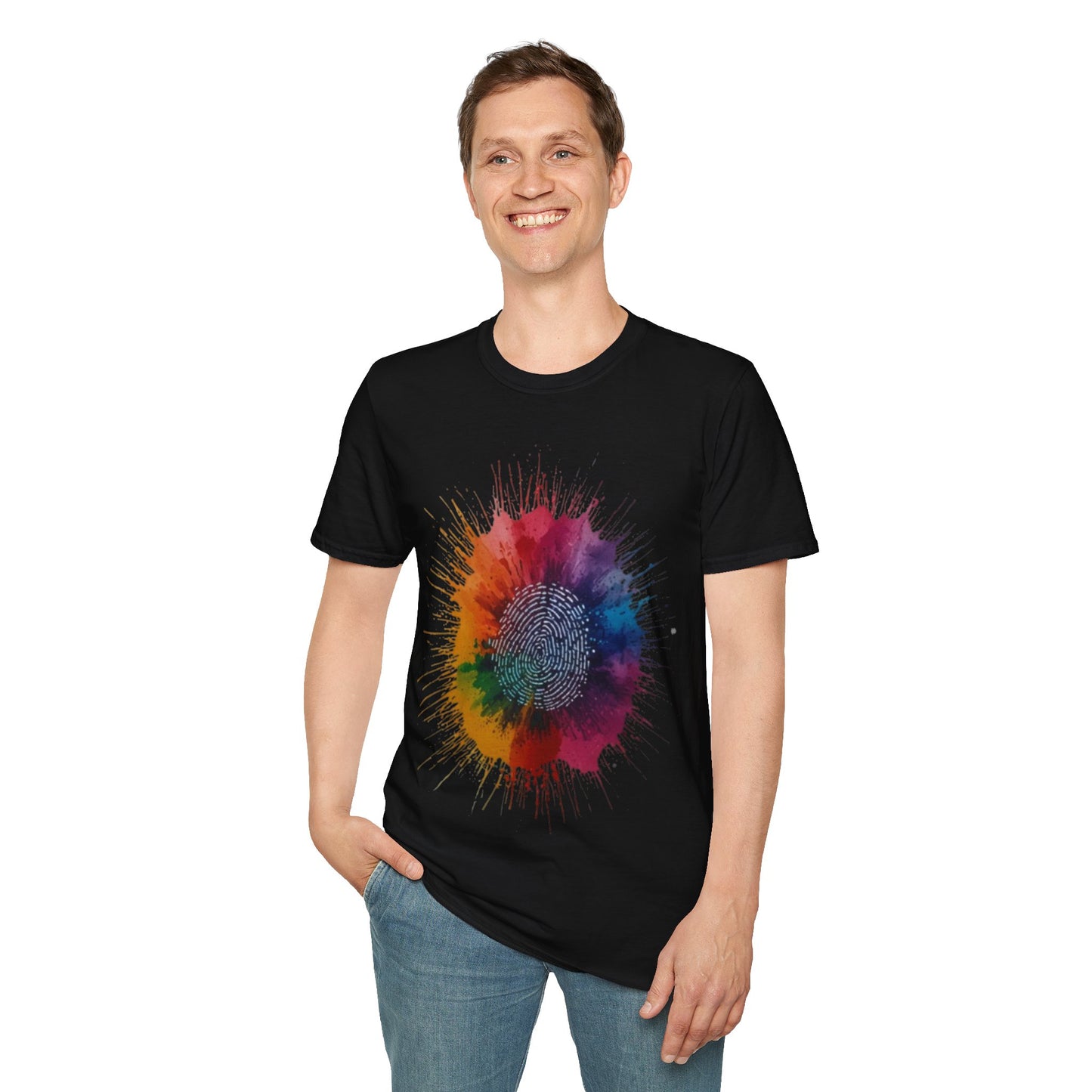 Colourful Messy Fingerprint - Unisex T-Shirt