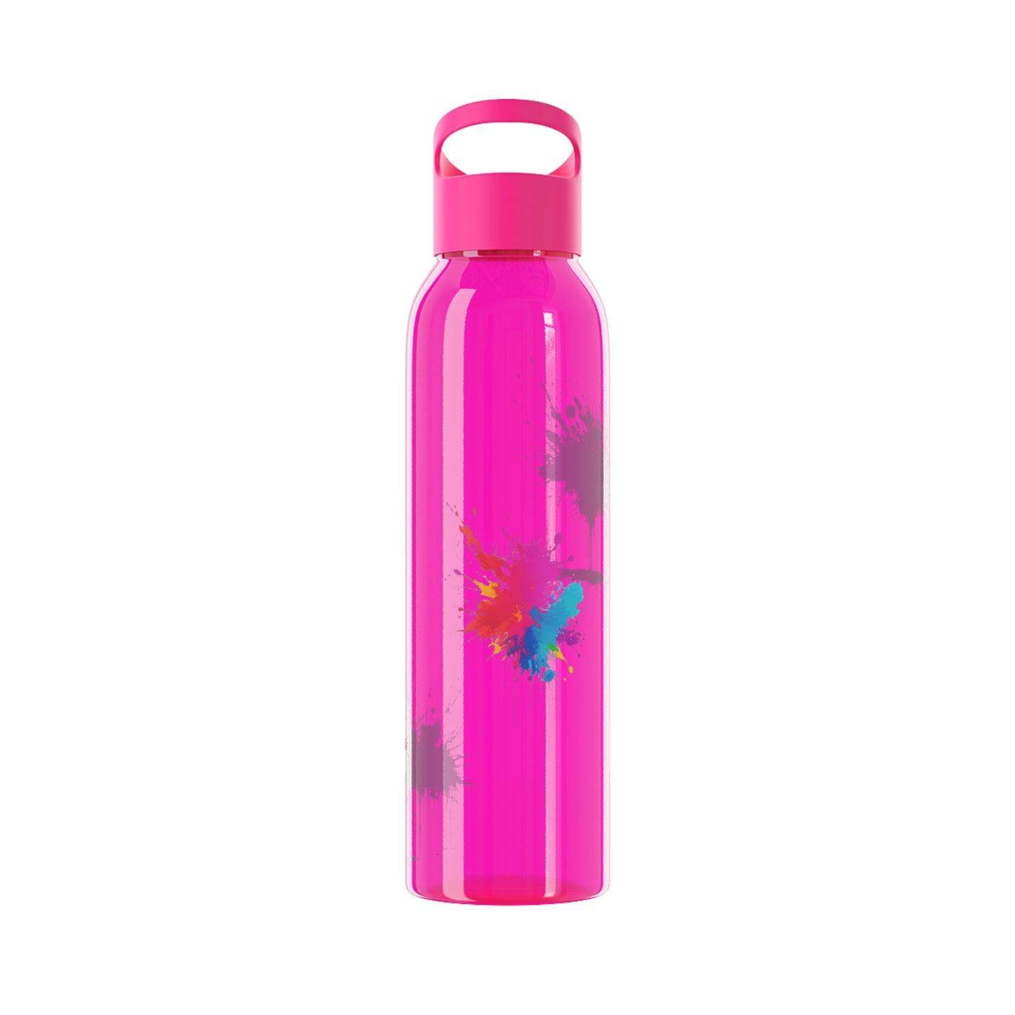 Colourful Paint Splatter - Sky Water Bottle