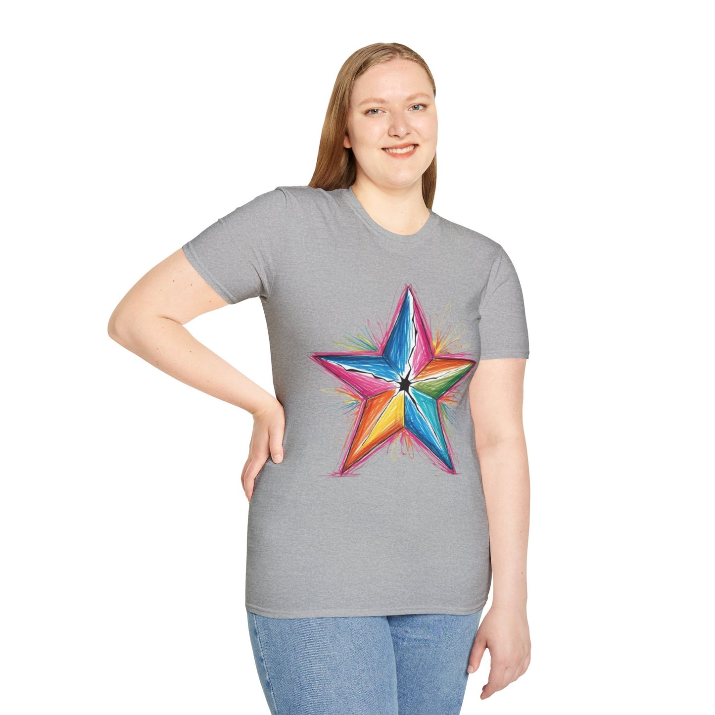 Vibrant Coloured Messy Star - Unisex T-Shirt