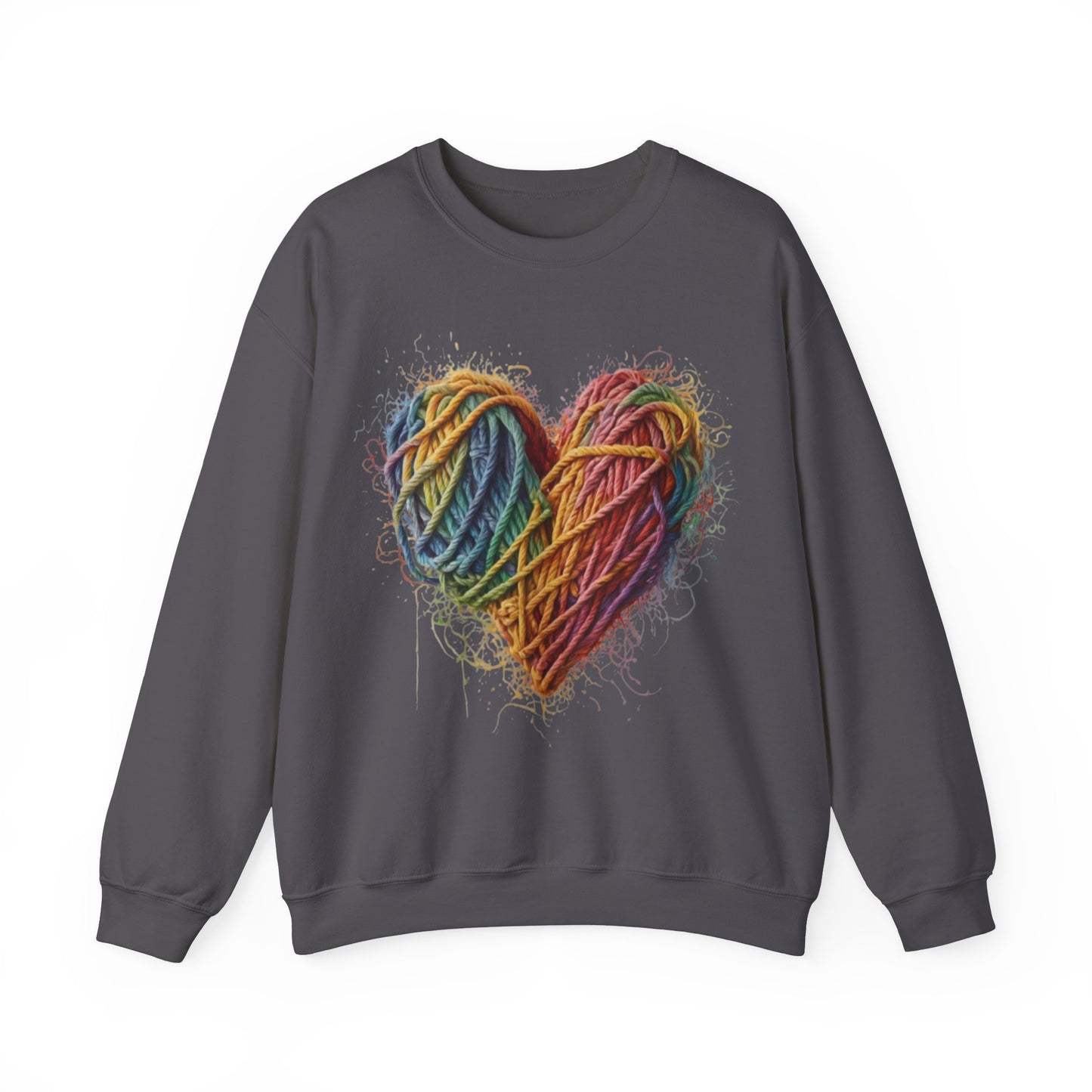 Multicoloured Ropes Love Heart - Unisex Crewneck Sweatshirt