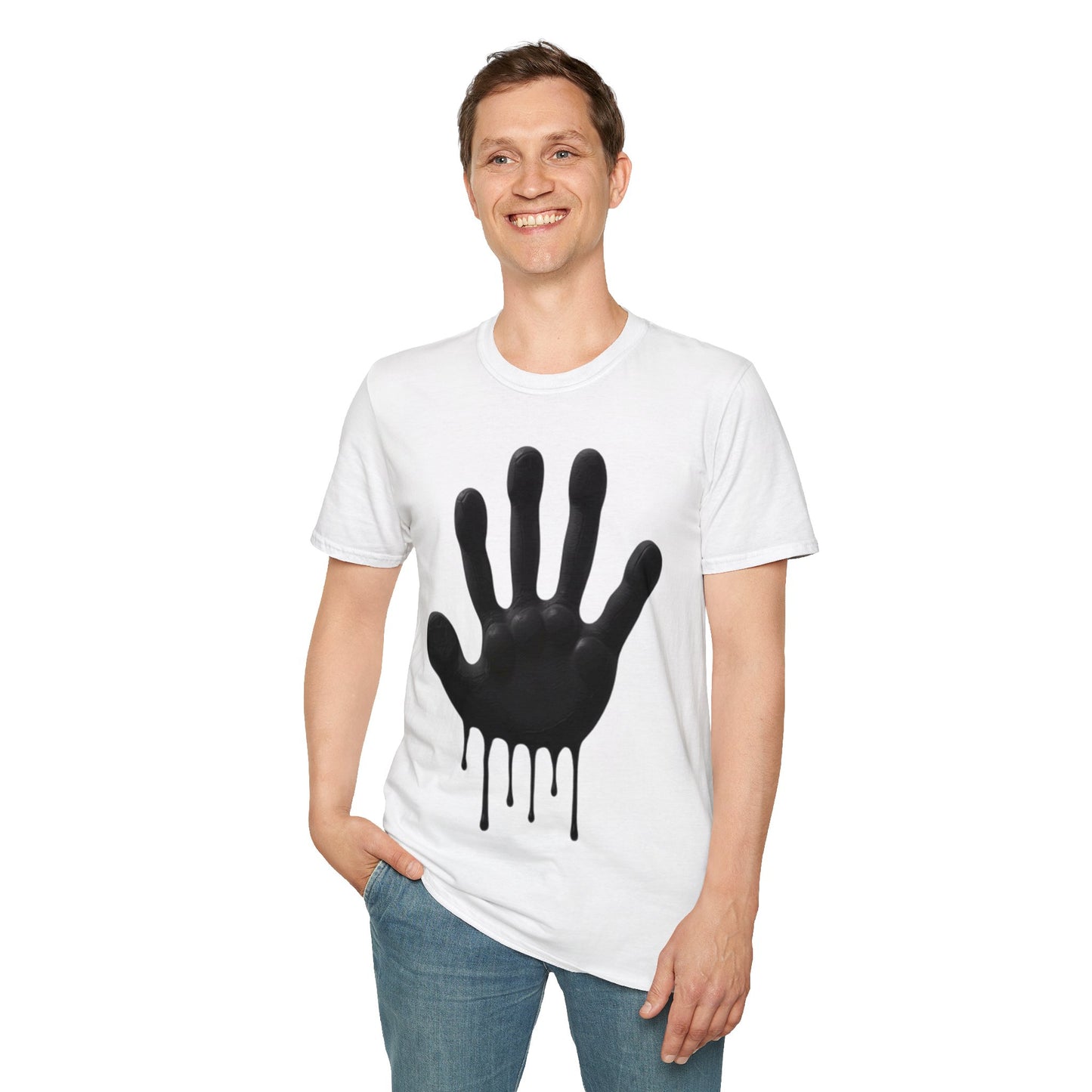 Black Hand Print Art - Unisex T-Shirt