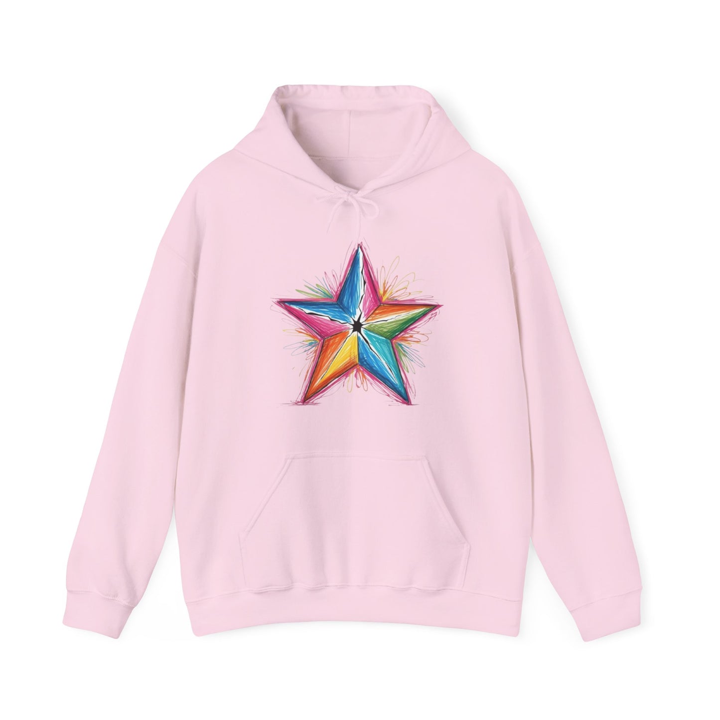 Vibrant Coloured Messy Star - Unisex Hooded Sweatshirt