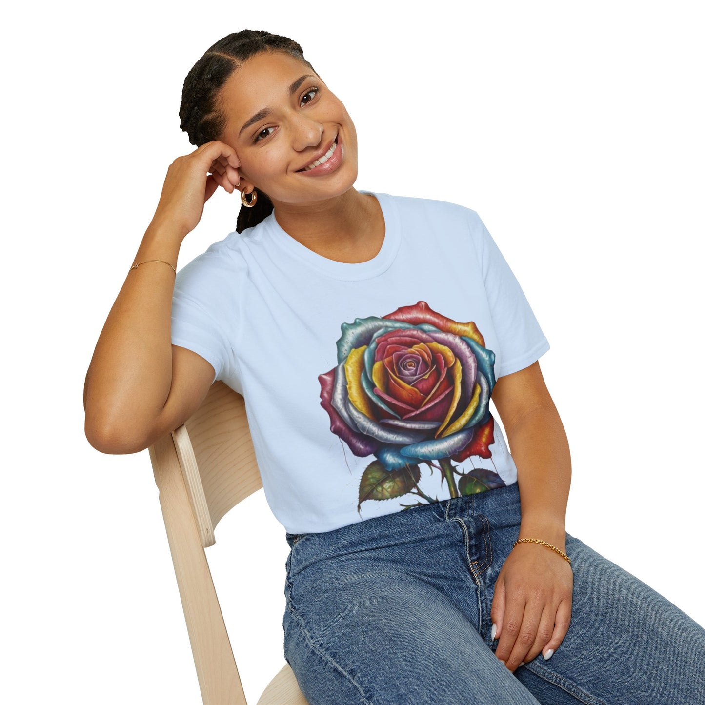 Messy Multicoloured Rose - Unisex T-Shirt