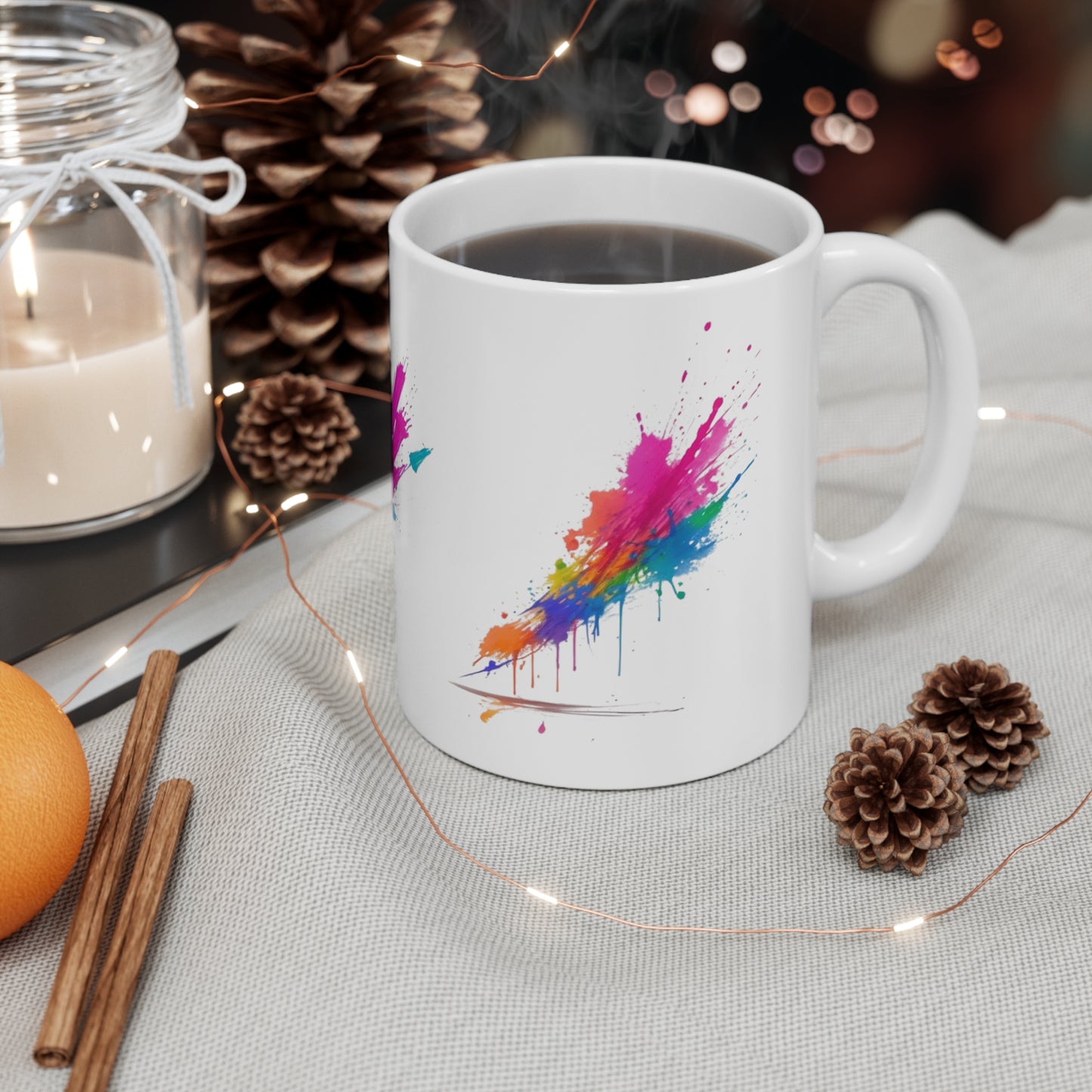 Colourful Art Splatter Mug - Ceramic Coffee Mug 11oz