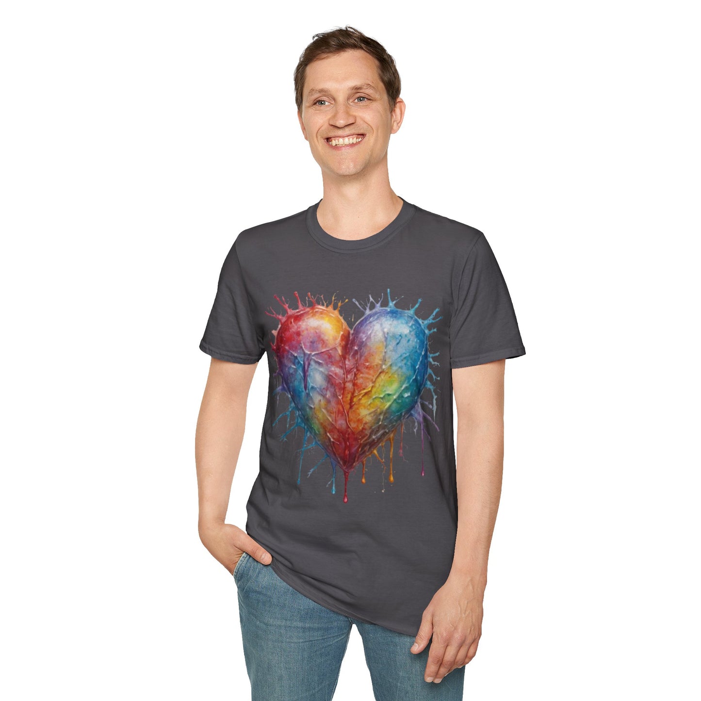 Colourful Messy Frozen Love Heart - Unisex T-Shirt