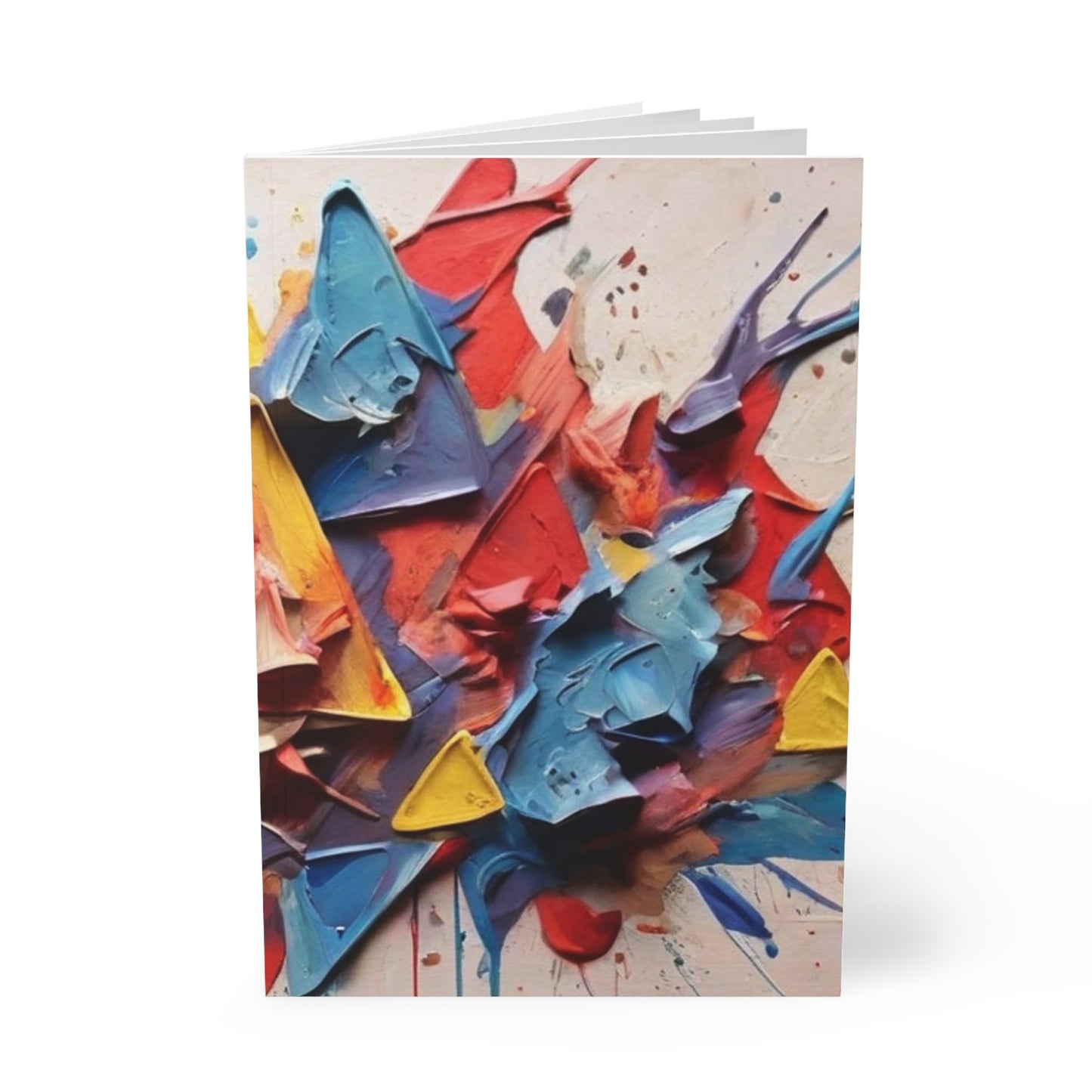 Messy Colourful Triangles Art - Softcover Notebook, A5