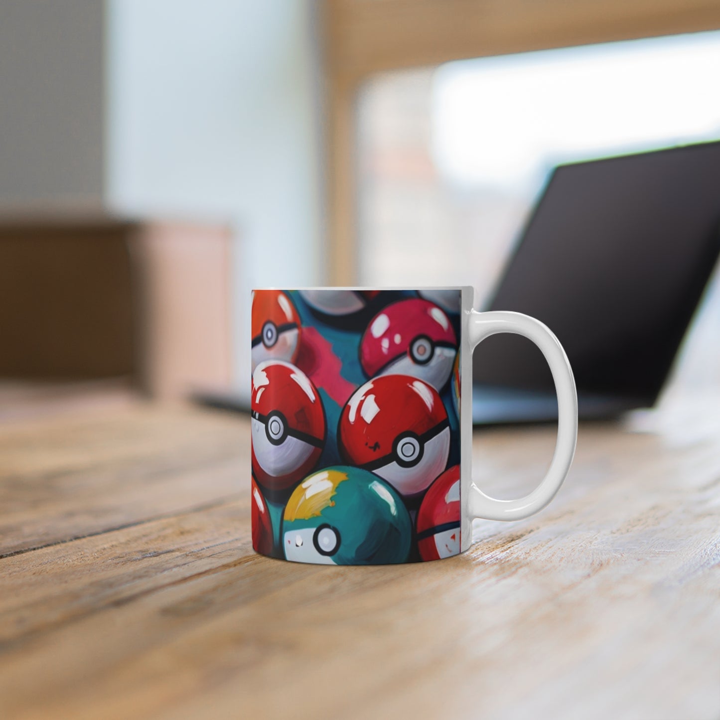 Paint Style Poke-Balls Mug - Ceramic Coffee Mug 11oz