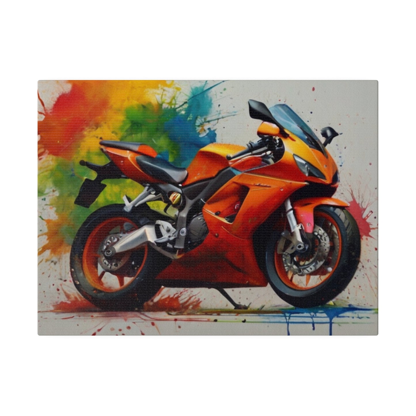 Messy Splatter Motorbike, Motorcycle Canvas - Matte Canvas, Stretched, 0.75"