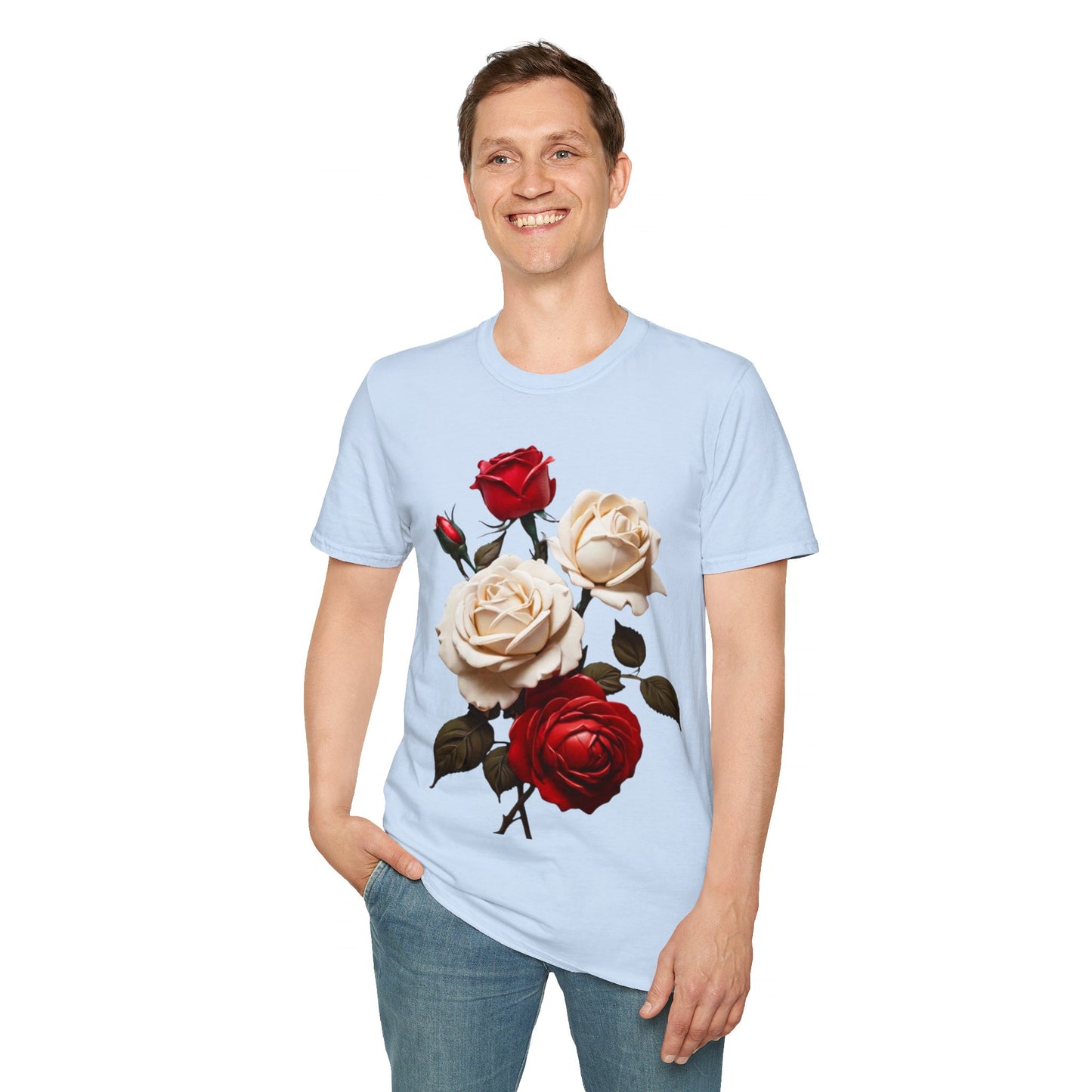 Red and White Roses - Unisex T-Shirt