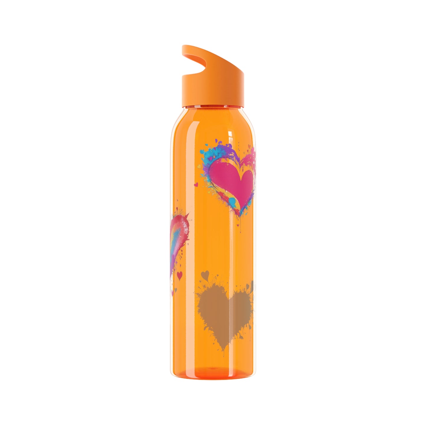 Colourful Love Hearts - Sky Water Bottle