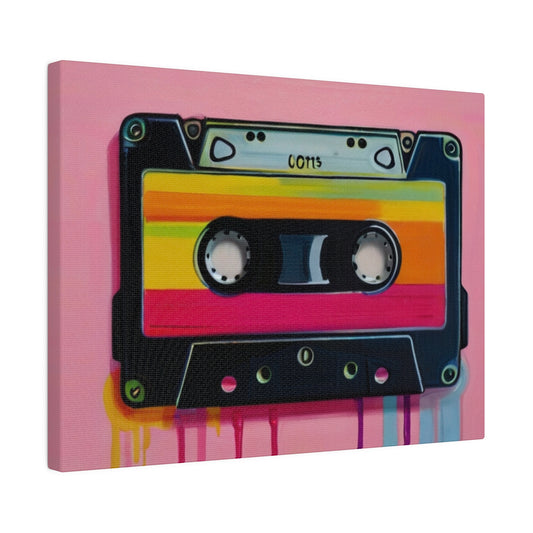 Colourful Dripping Cassette Tape Canvas - Matte Canvas, Stretched, 0.75"