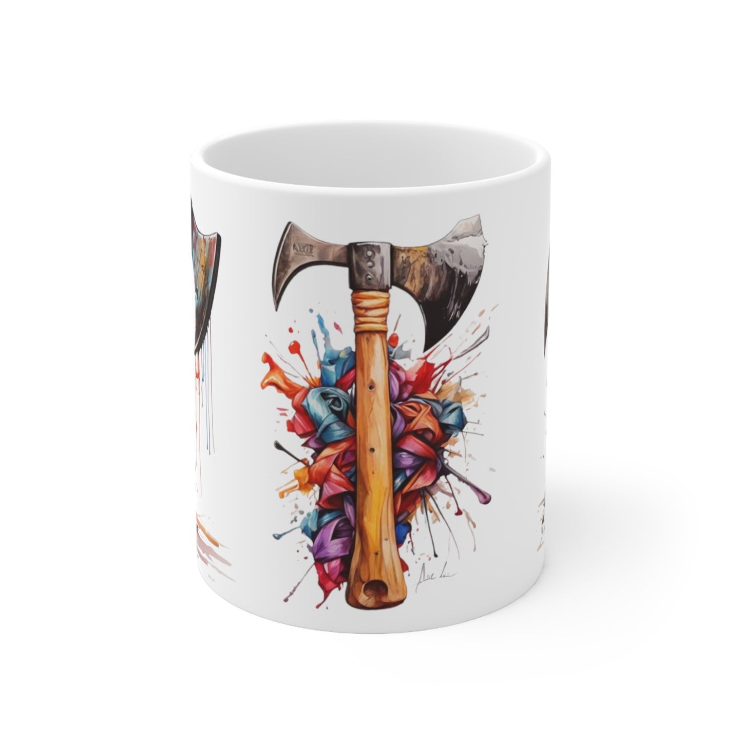 Colourful Axes Mug - Ceramic Coffee Mug 11oz