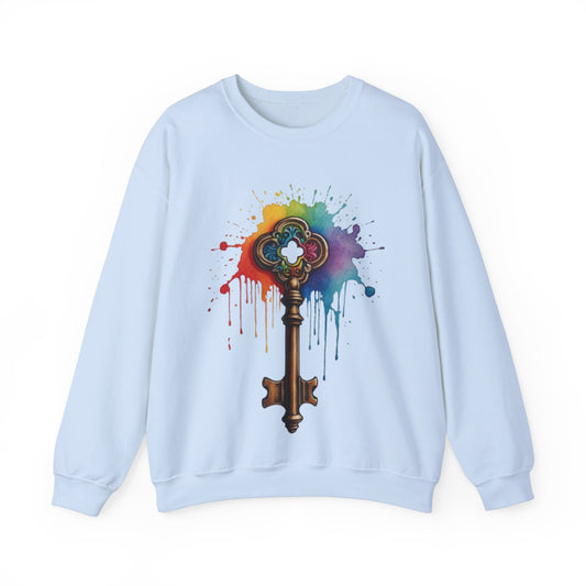 Colourful Messy Skeleton Key - Unisex Crewneck Sweatshirt